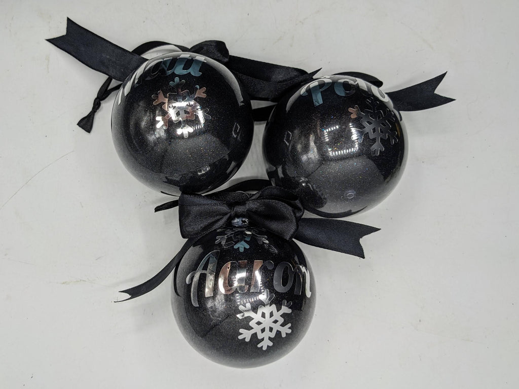 Personalised Glitter Snowflake Bauble, Glitter Christmas Bauble, Personalised Bauble, Christmas Decoration, Glitter Ribbon Bauble, Bauble