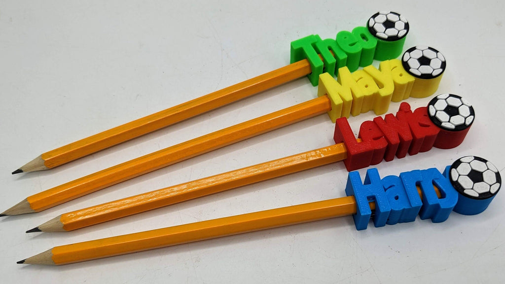 Personalised Football Pencil Toppers / Party Bag Fillers / Football Gift / Football Party Gift / Under 5 Pounds / Pencil Topper with Pencil