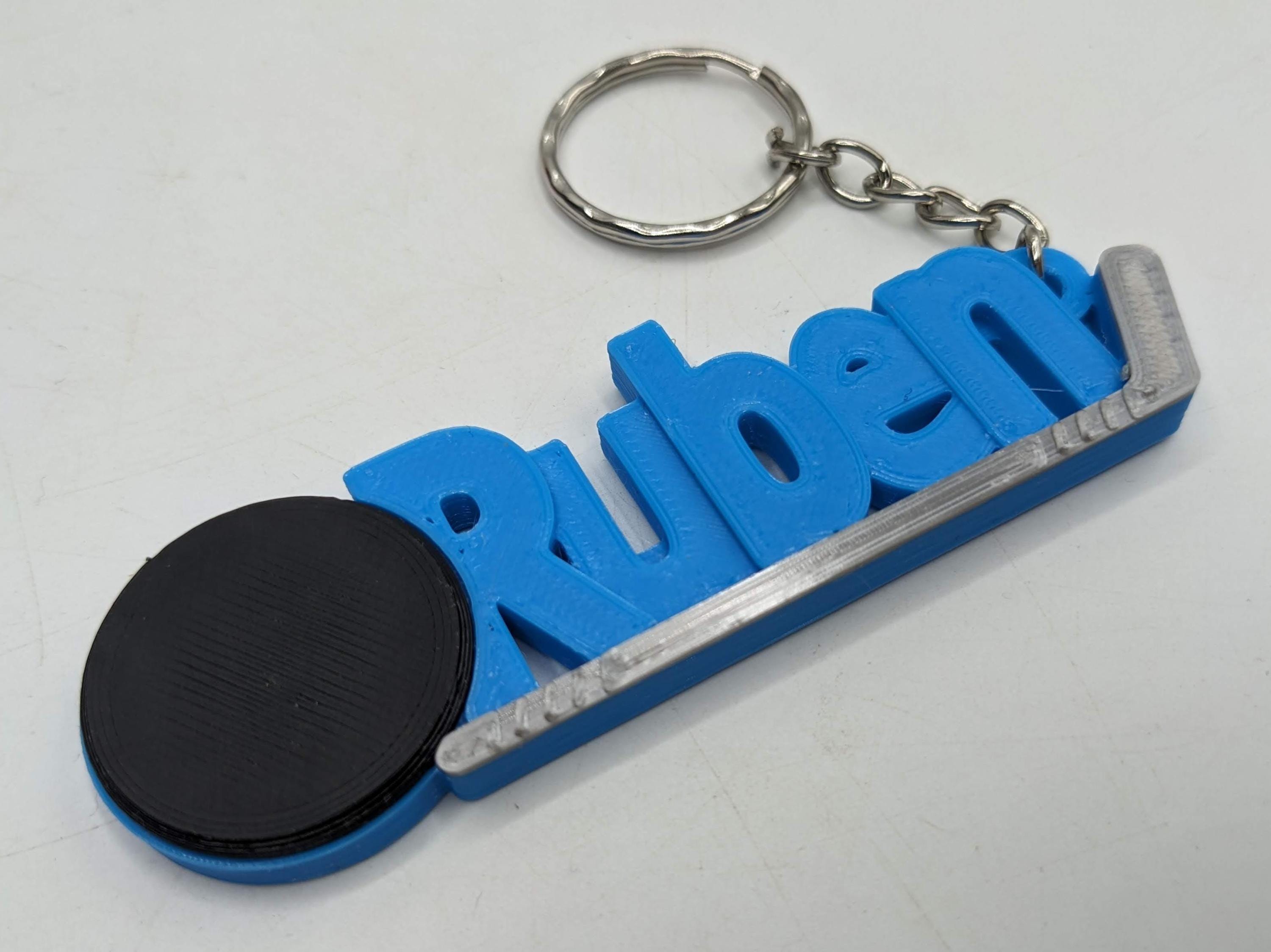 Ice Hockey Keyring, Hockey Party Bag, Hockey Team Keyring, Ice Hockey Bag Tag, Hockey Player Gift, Personalised Hockey Gift, Under 5 Pounds