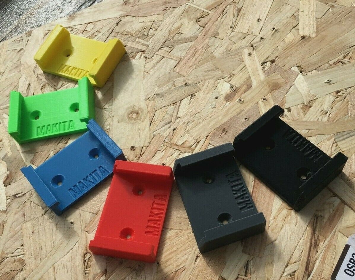 Battery Wall Mini Mount for Makita 18v Batteries (Qty:1) / Compatible Battery Storage Holder for Shed, Van or Workshop / Makita 18v Mount