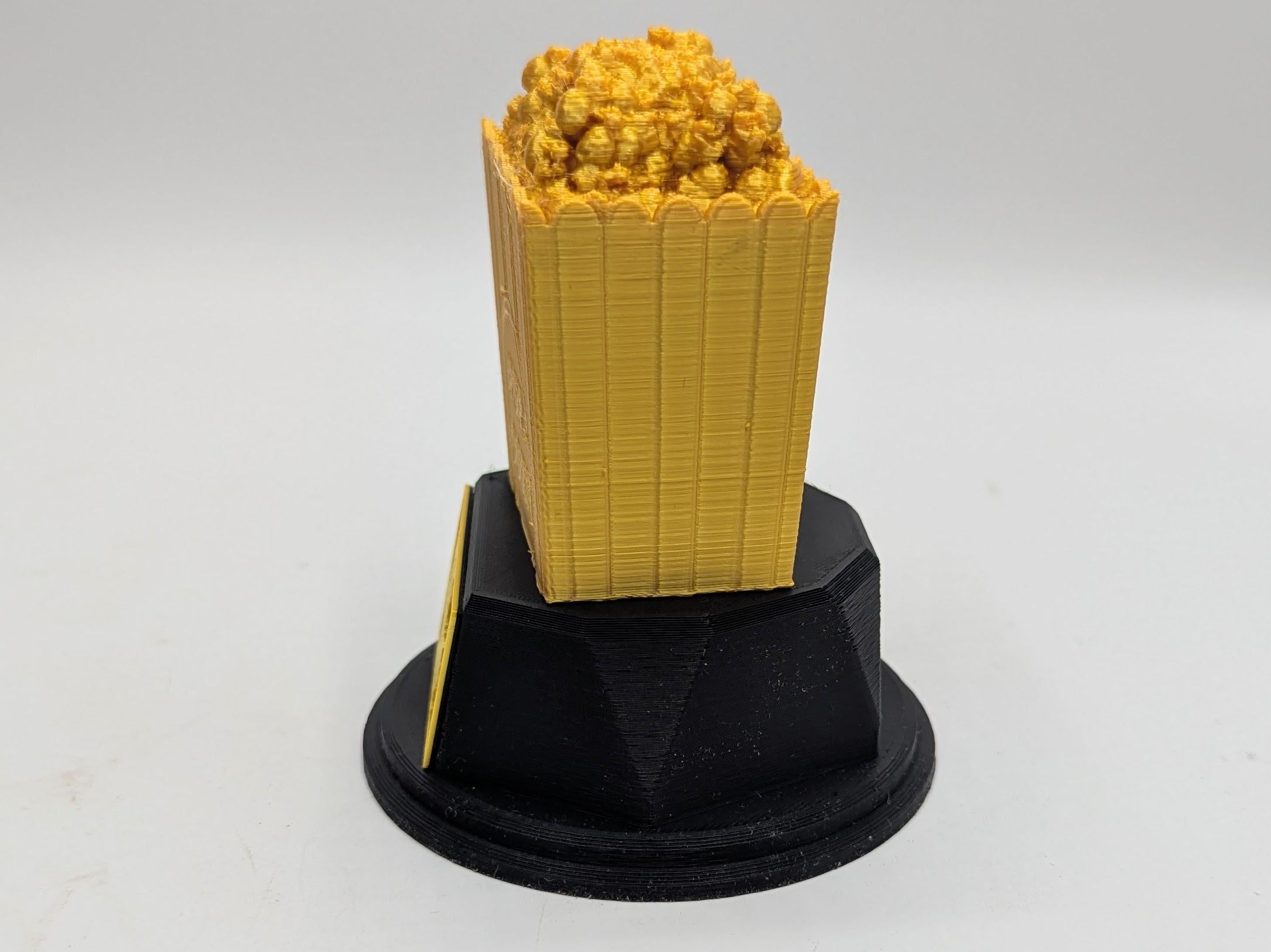 Personalised Popcorn Trophy, Cinema Trophy, Popcorn Lover Gift, Film Lover Award, Popcorn Award Trophy, Custom Popcorn Trophy, Popcorn Shape