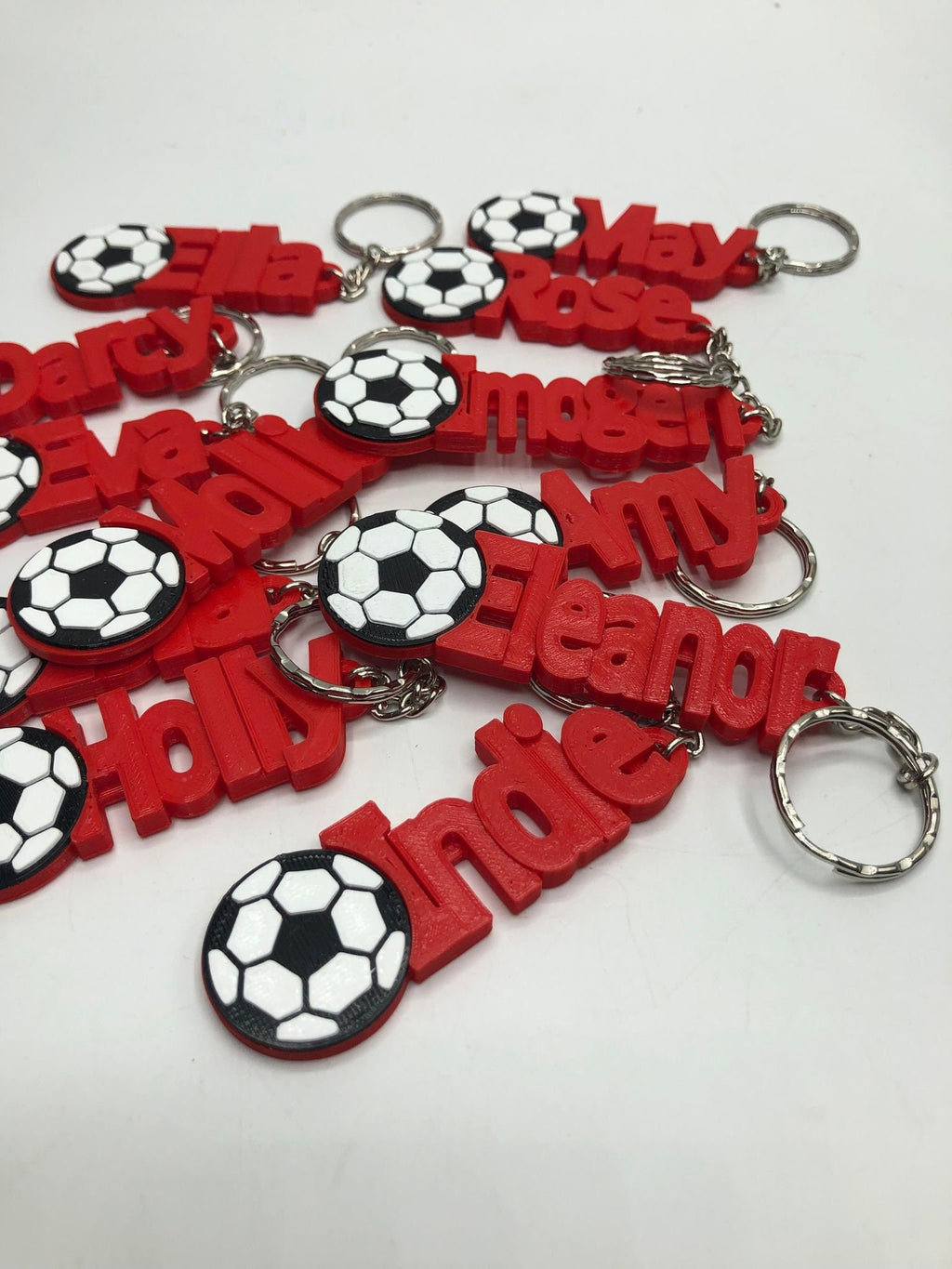 Girls Personalised Football Keyring / Soccer Keyrings / Football Party Bag Filler / Football Team Bag Tags / Football Gift / Football Favour
