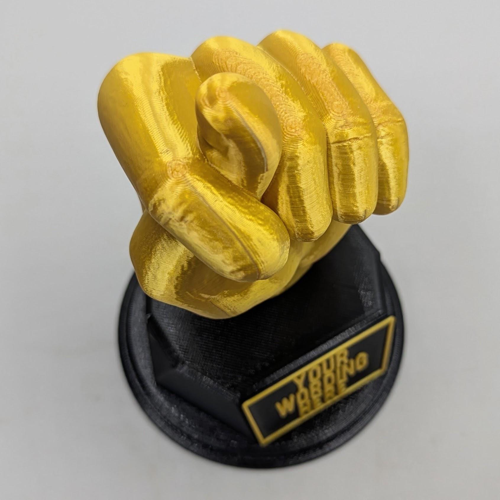 Personalised Got Your Nose Trophy, Hand Shape Gift, Got Your Nose Award, Nose Joke Gift, Custom Trophy Award, Novelty Nose Award, Gold Hand