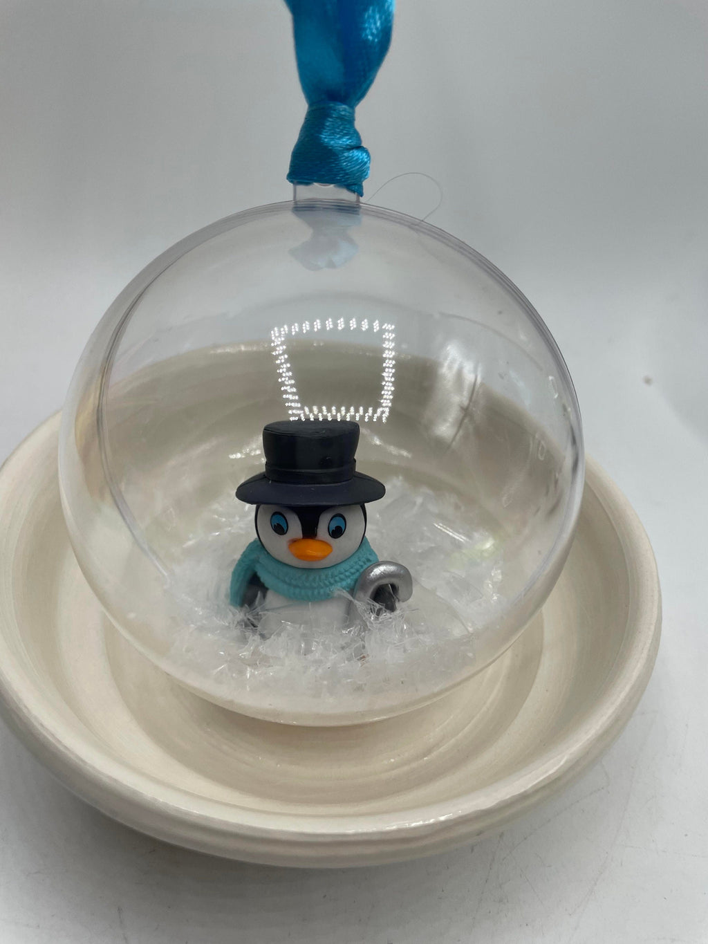 Personalised Penguin Christmas Bauble, Penguin Personalised Decoration, Baby First Christmas Ornament, Penguin Bauble Gift, Memorial Bauble