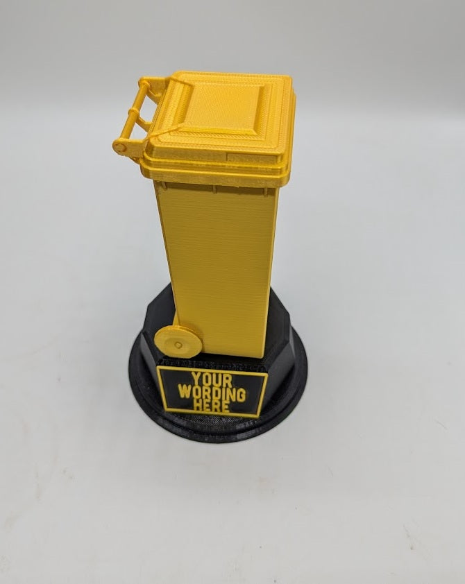 Personalised Wheelie Bin Trophy, Bin Award Gift, Custom Trophy Gift, Trashcan Trophy Award, Office Trophy, Refuse Worker Award, Joke Bin