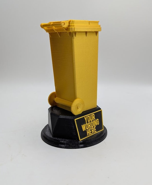 Personalised Wheelie Bin Trophy, Bin Award Gift, Custom Trophy Gift, Trashcan Trophy Award, Office Trophy, Refuse Worker Award, Joke Bin