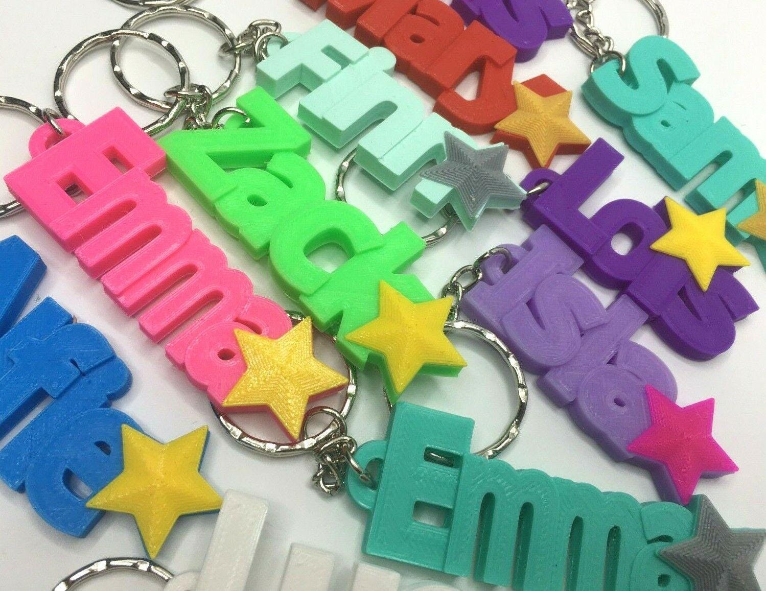 Personalized Star Name Keyring: Back to School Bag Tag