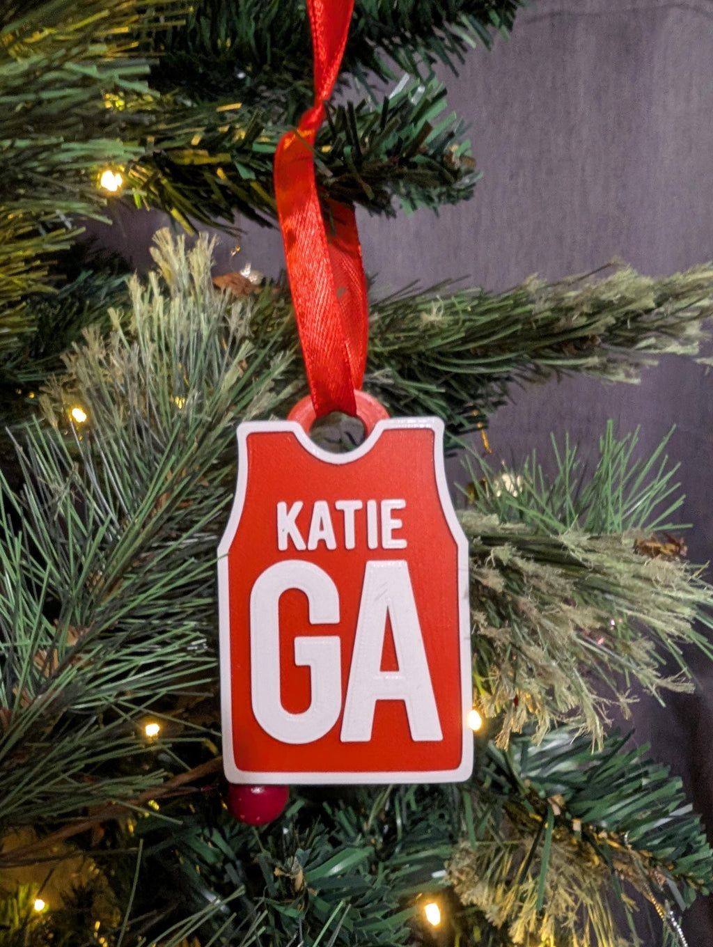 Personalised Netball Shirt Bauble, Netball Party Filler, Netball Team Bauble, Netball Gift, Netball Player Decoration, Netball Christmas