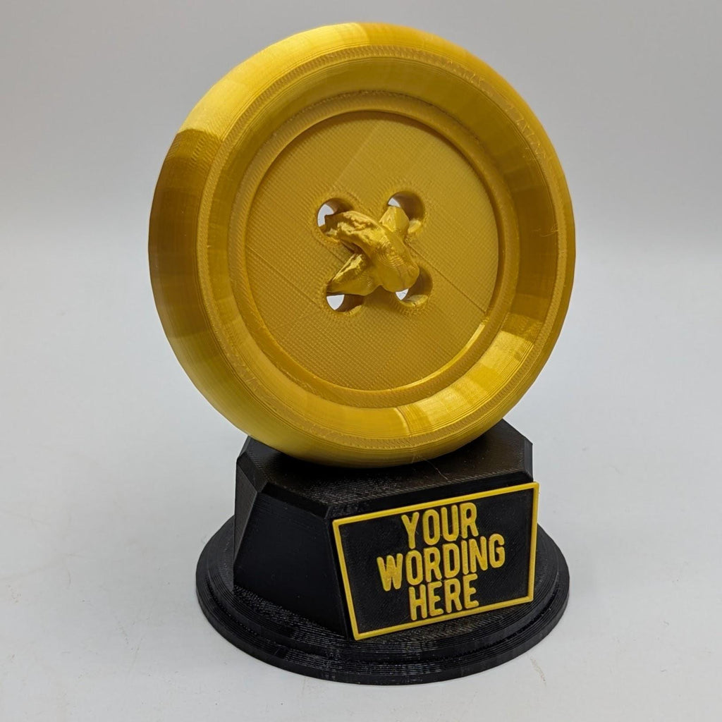 Personalised Clothes Button Trophy, Sewing Award, Custom Trophy, Sewing Lover, Button Award Gift, Button Trophy Gift, Button, Office Trophy