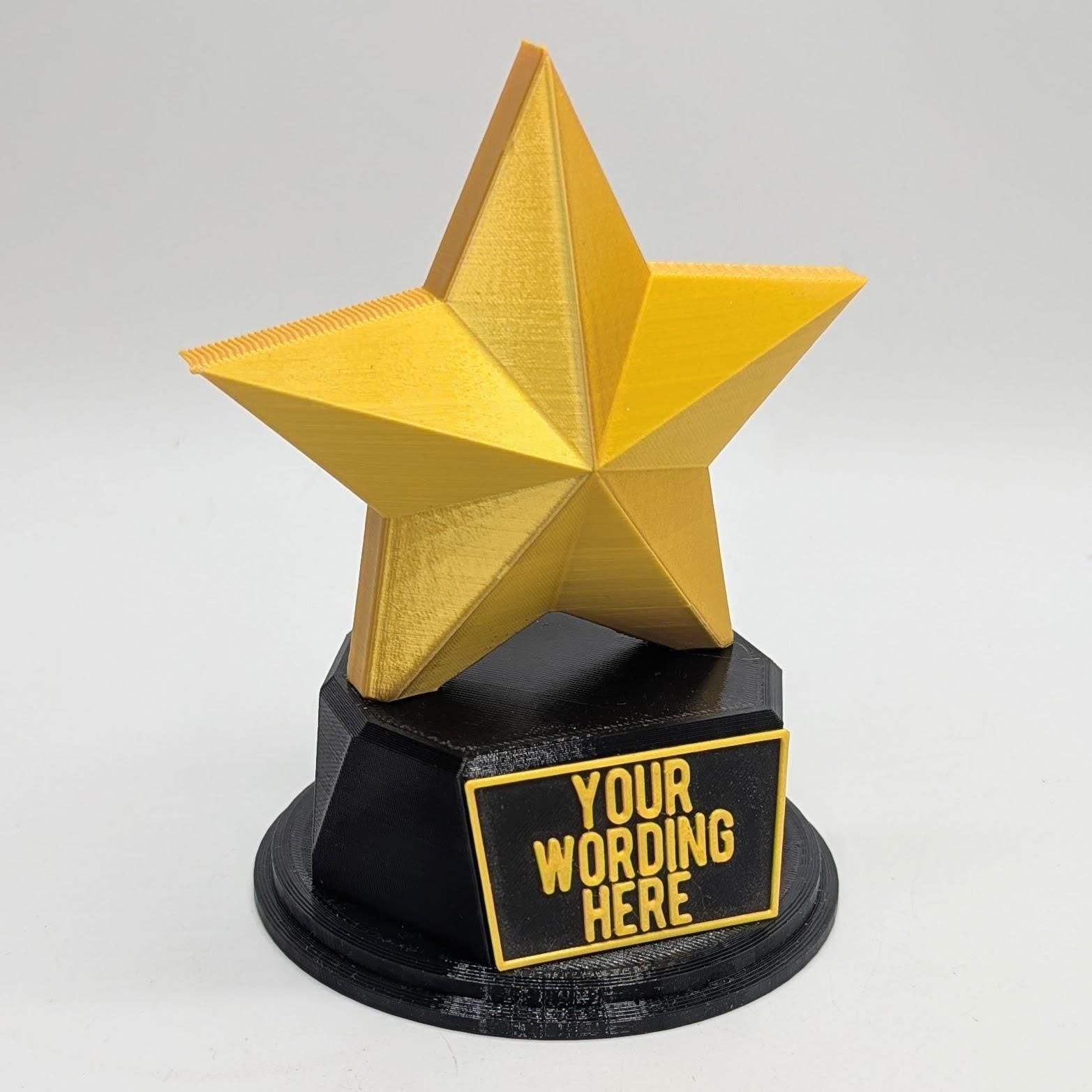 Personalised Star Trophy, Shooting Star Award, Star Joke Gift, Custom Trophy Award, Star Shaped Gift, Star Of The Month Award, Biggest Star