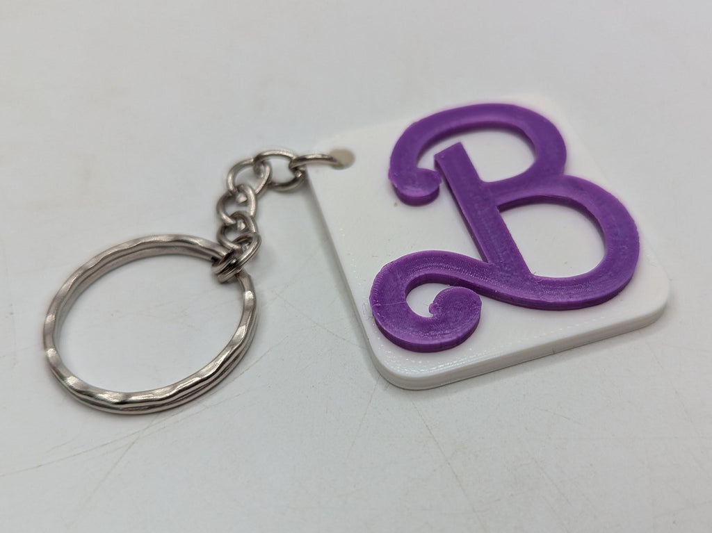 Large Initial Letter Keyrings, Alphabet Keyring, Letter Bag Tag, Initial Bag Charm, Party Bag Gift, Under 5 Pound, 2 Colour Initial Keyring