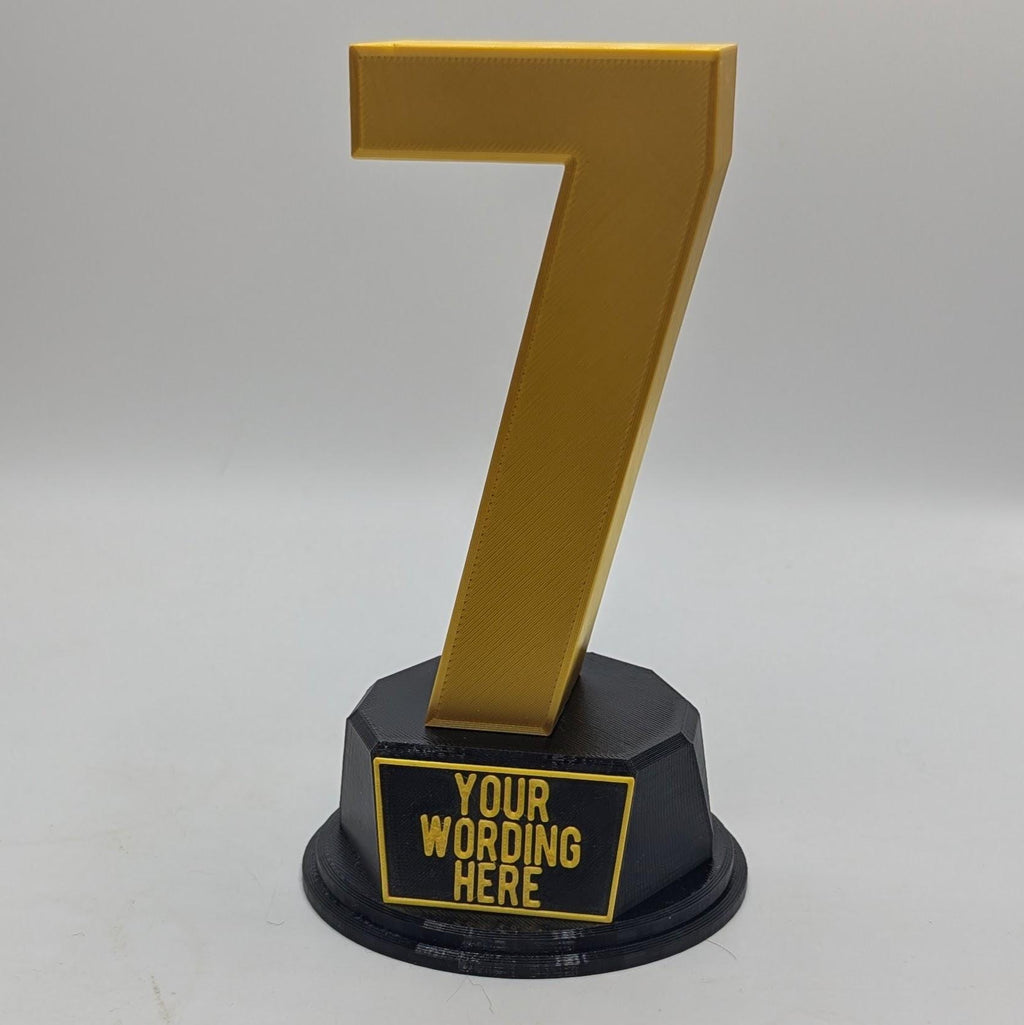 Personalised Number Trophy, Birthday Trophy Award, Custom Trophy Gift, Funny Number Award Gift, Office Trophy, 0 - 9 Number Award Trophy
