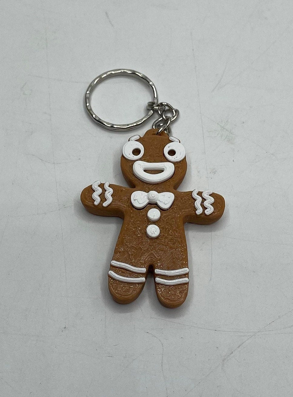 Gingerbread Man Keychain / Cute Gingerbread Man Keyring / Gingerbread Bag Tag Charm / Gingerbread Keyring Stocking Filler / Christmas Gift