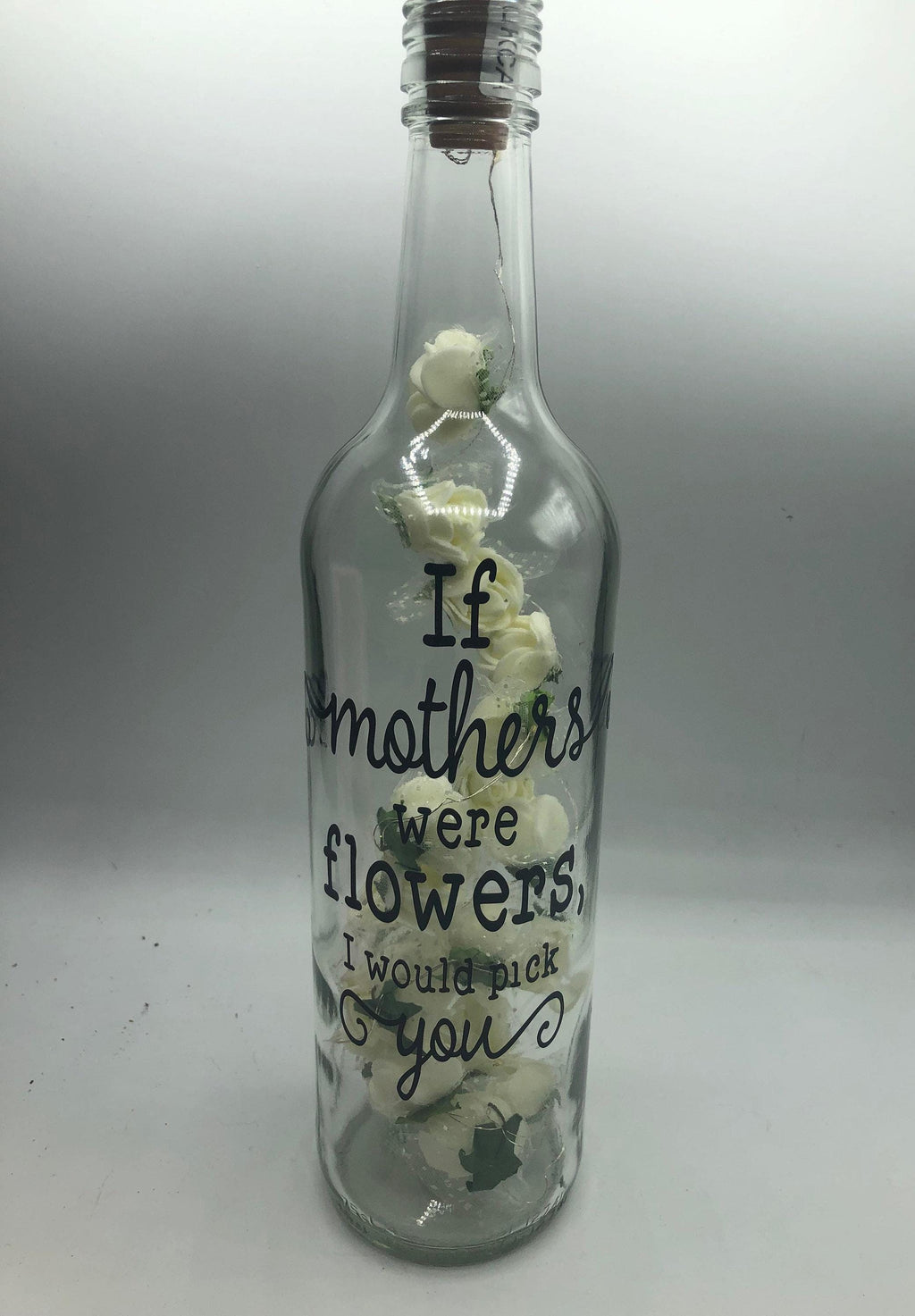 Mum Roses LED Light Up Glass Bottle, Mother's Day Gift, If Mothers were flowers Gift, Mum Christmas Gift, Gift for Mum's Birthday, Flowers