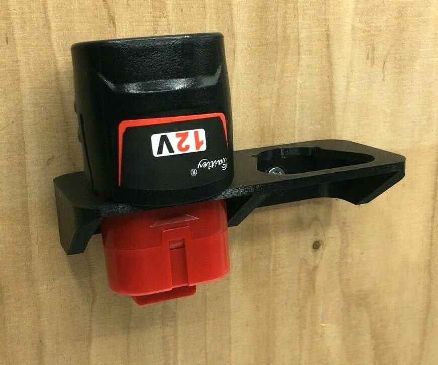 Double / Triple Battery Wall Mount for Milwaukee M12 12v 2ah in red black grey / Battery Wall Mount Milwaukee M12 12v 2ah