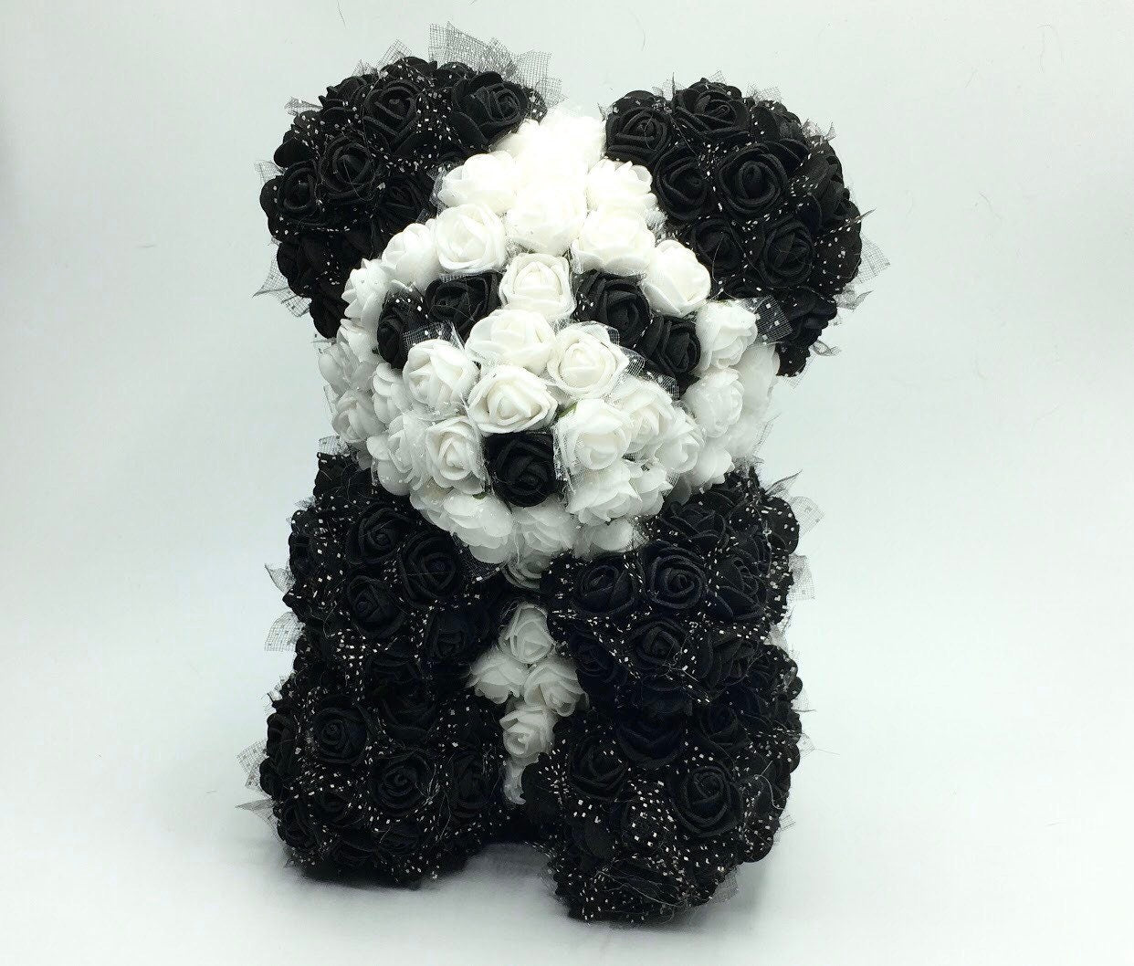 Personalized Rose Teddy Bear, Handmade Birthday Gift