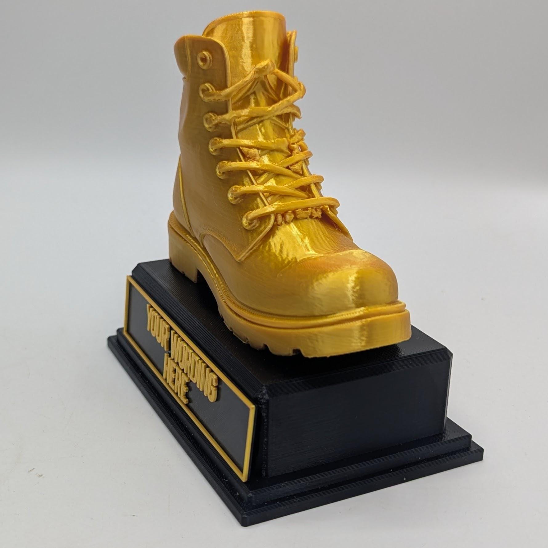 Personalised Boot Trophy, Boot Shape Gift, Old Boot Award Gift, Boot Joke Gift, Custom Trophy Award, Novelty Boot Award, Gold Boot Award