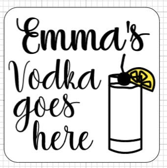 Personalised Drink Coaster, Your Name and Drink, Personalise Favourite Drink, Wedding Gift, Christmas Gift, Stocking Filler, Drink Mat Gift