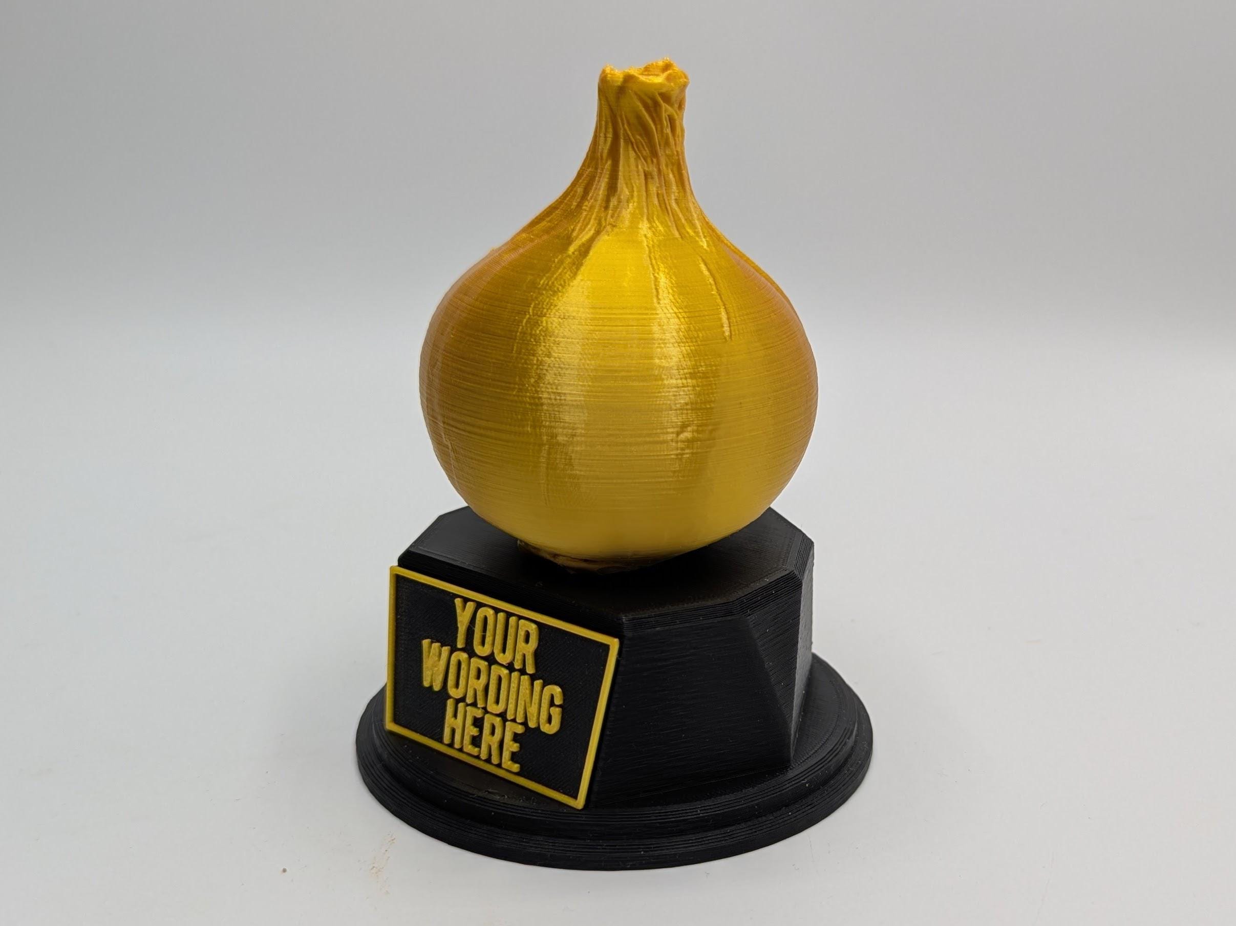 Personalised Onion Trophy, Onion Layers Trophy, Onion Lover Gift, Vegetable Award, Onion Award Trophy, Custom Onion Trophy, Onion Shape Gift