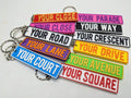 Personalised Street Sign Keyring / Street Road Name Keyring / Personalised Street Sign Keychain / Street Sign Bag Tag / Personalised Keyring