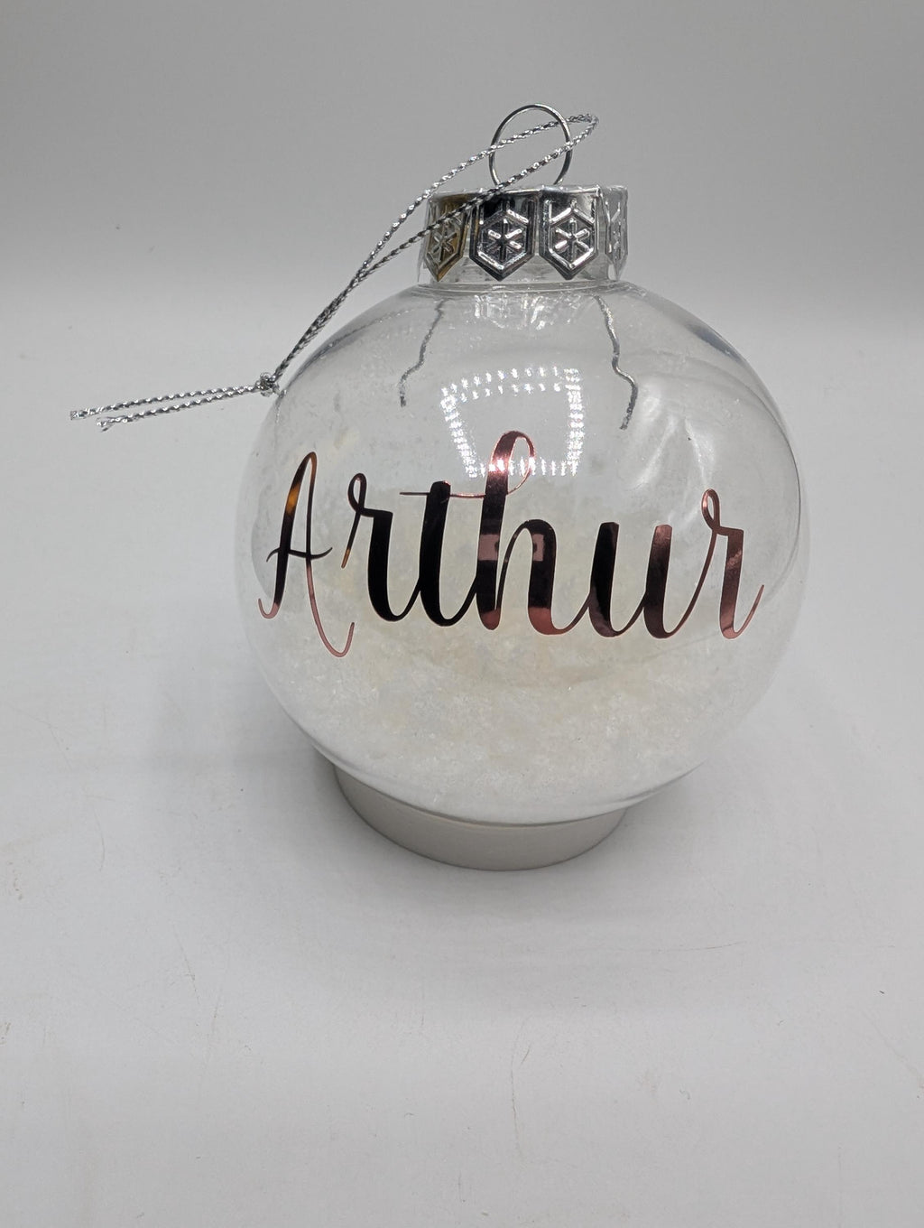 Personalised Snow Christmas Bauble, First Christmas, Custom Bauble, Memorial Bauble, Tree Custom Decoration, Personalised Christmas Ornament