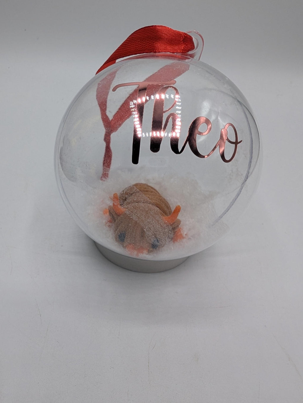 Personalised Highland Cow Bauble, First Christmas, Custom Bauble, Highland Cow Gift, Tree Custom Decoration, Personalised Christmas Ornament