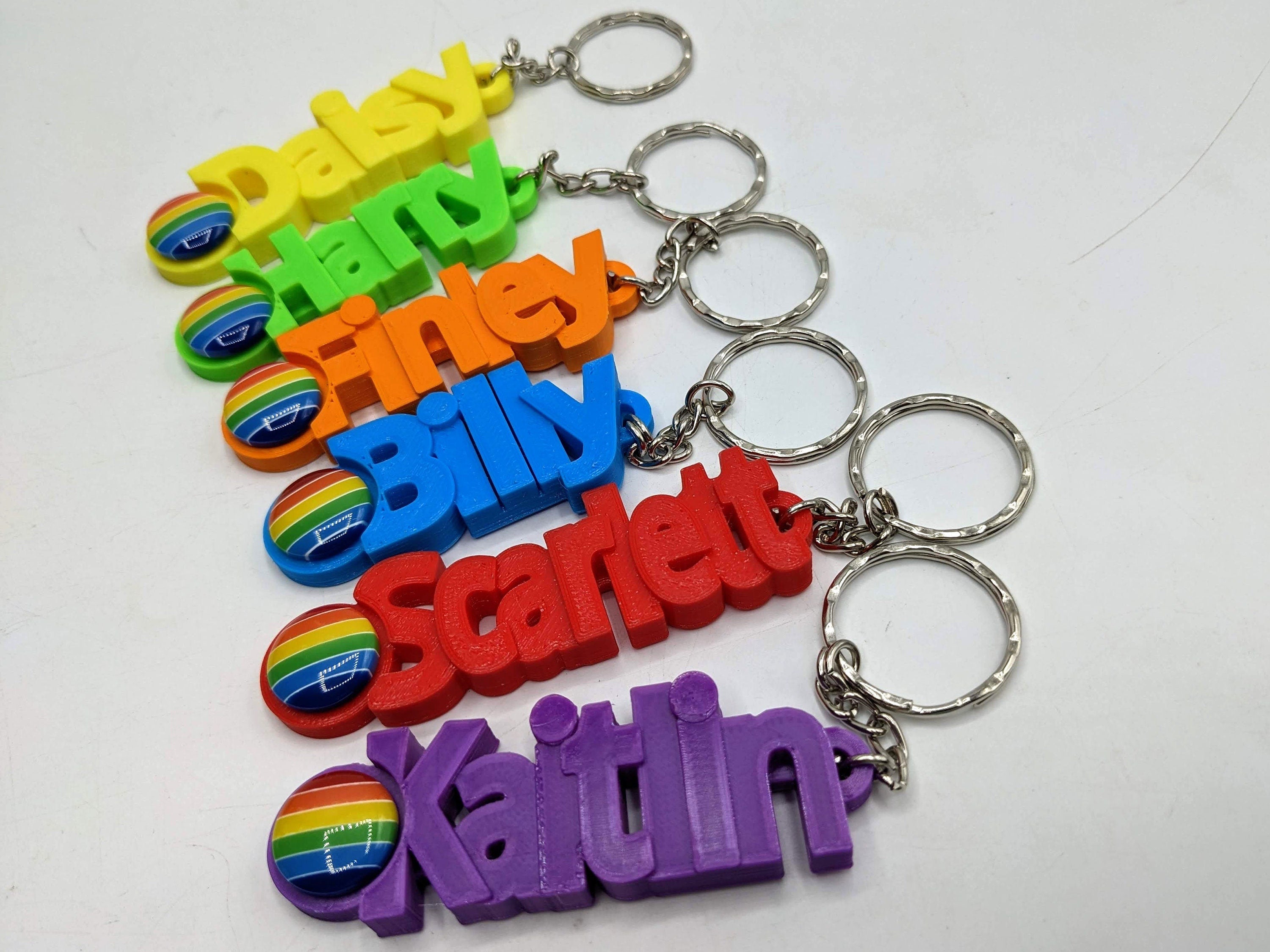 Personalised Rainbow Keyring / LGBTQ+ Keyring / Personalised Pride Keyring / Party Bag Filler / Rainbow Keyring Gift / Under 5 Pounds / Gift