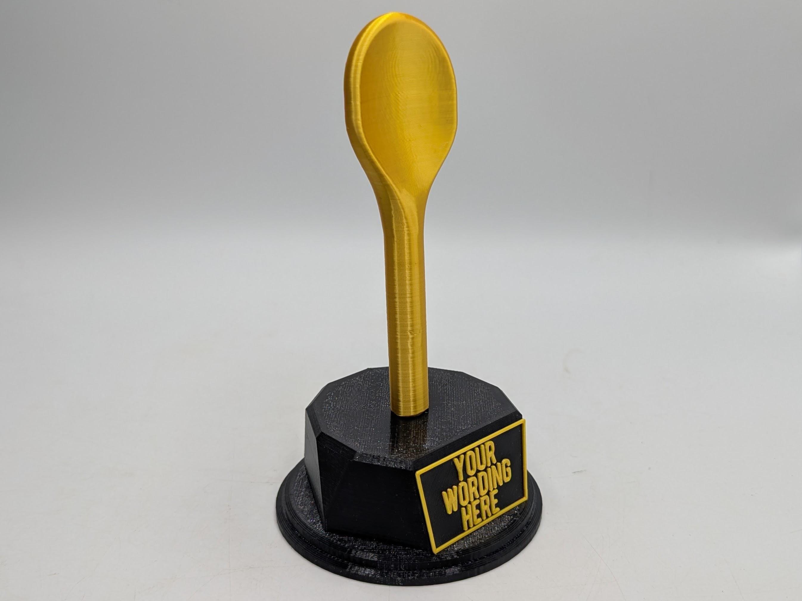 Personalised Wooden Spoon Trophy, Last Prize Trophy, Loser Award, Custom Trophy, Office Trophy, Golden Spoon Trophy, Spoon Award, Spoon Gift