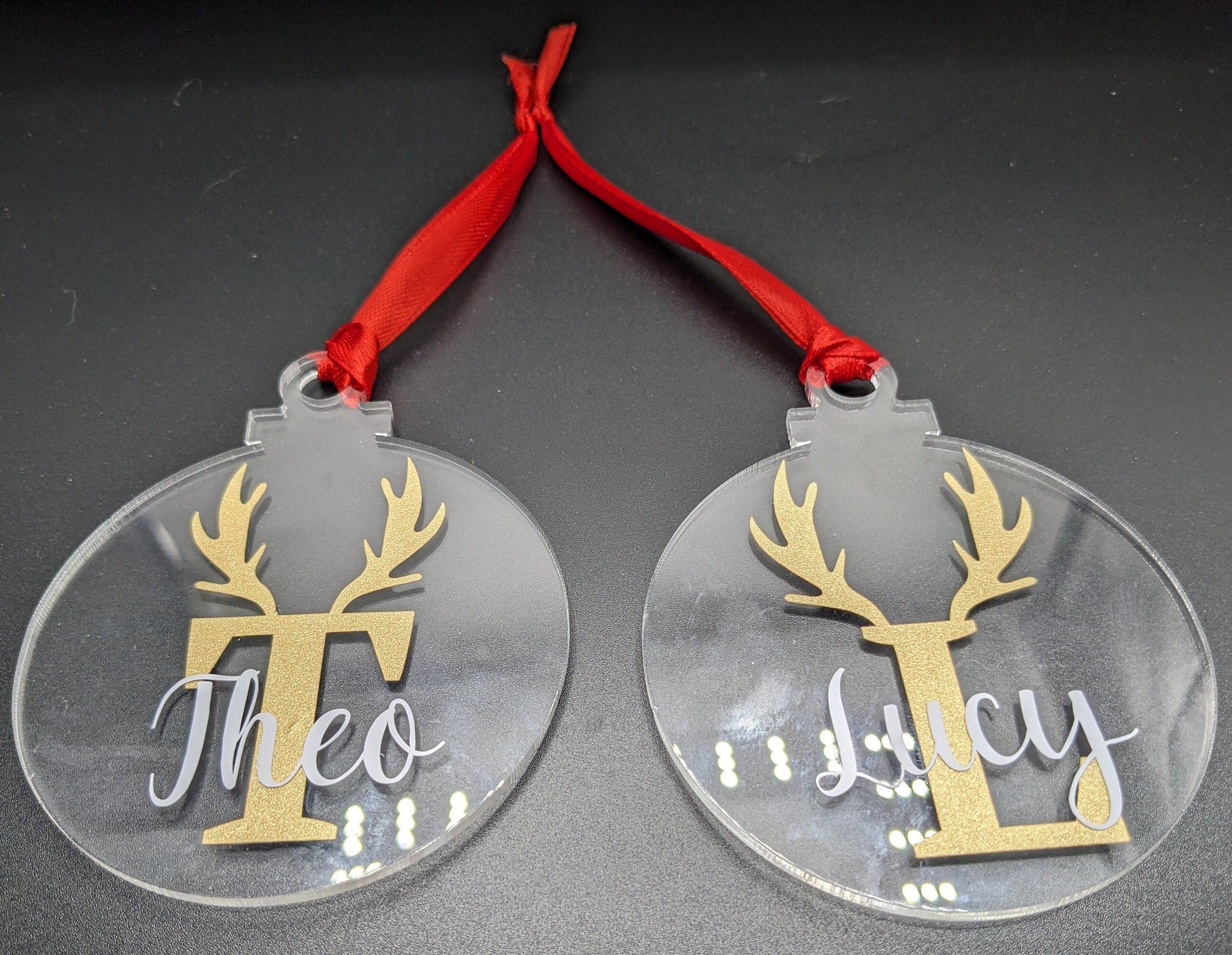 Personalised Initial Bauble, Deer Bauble Gift, Antler Personalised Bauble, Personalised Decoration, Christmas Bauble Decoration, Bauble Gift