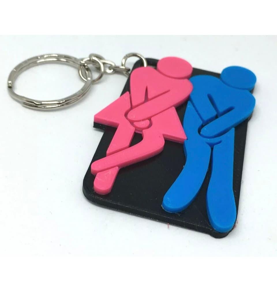 Bathroom Keyring / Toilet Door Keyring / Restroom Keyring / Bathroom Bag Tag / Loo Keyring / Washroom Keyring / Ladies and Gents Keyring
