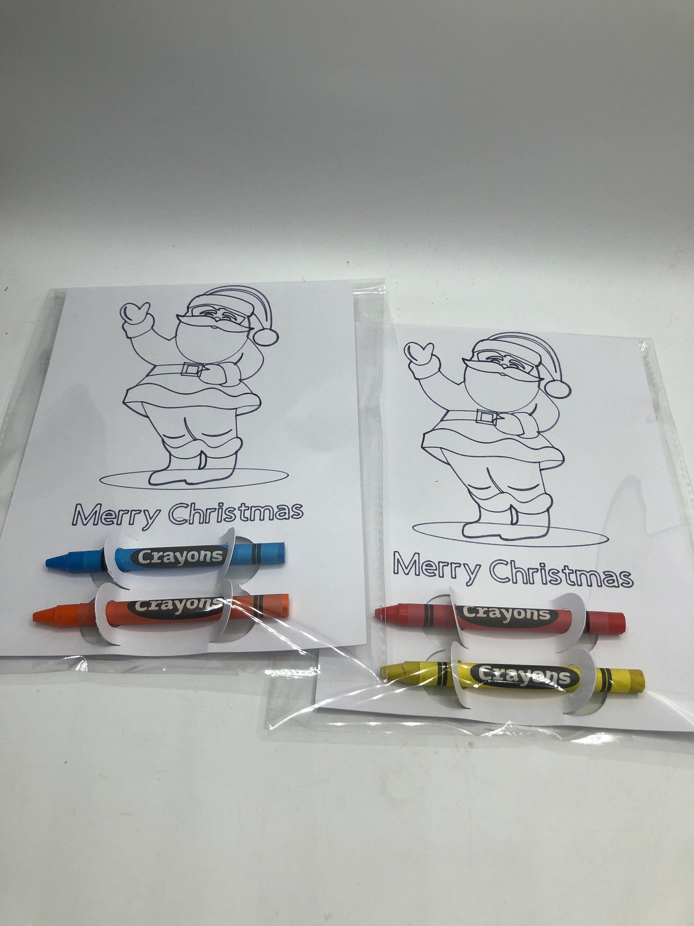 Stocking Filler Colouring & Crayons X2 / Christmas Eve Box Filler / Party Bag Filler / Christmas Colouring Sheet / Gift for Children / Xmas