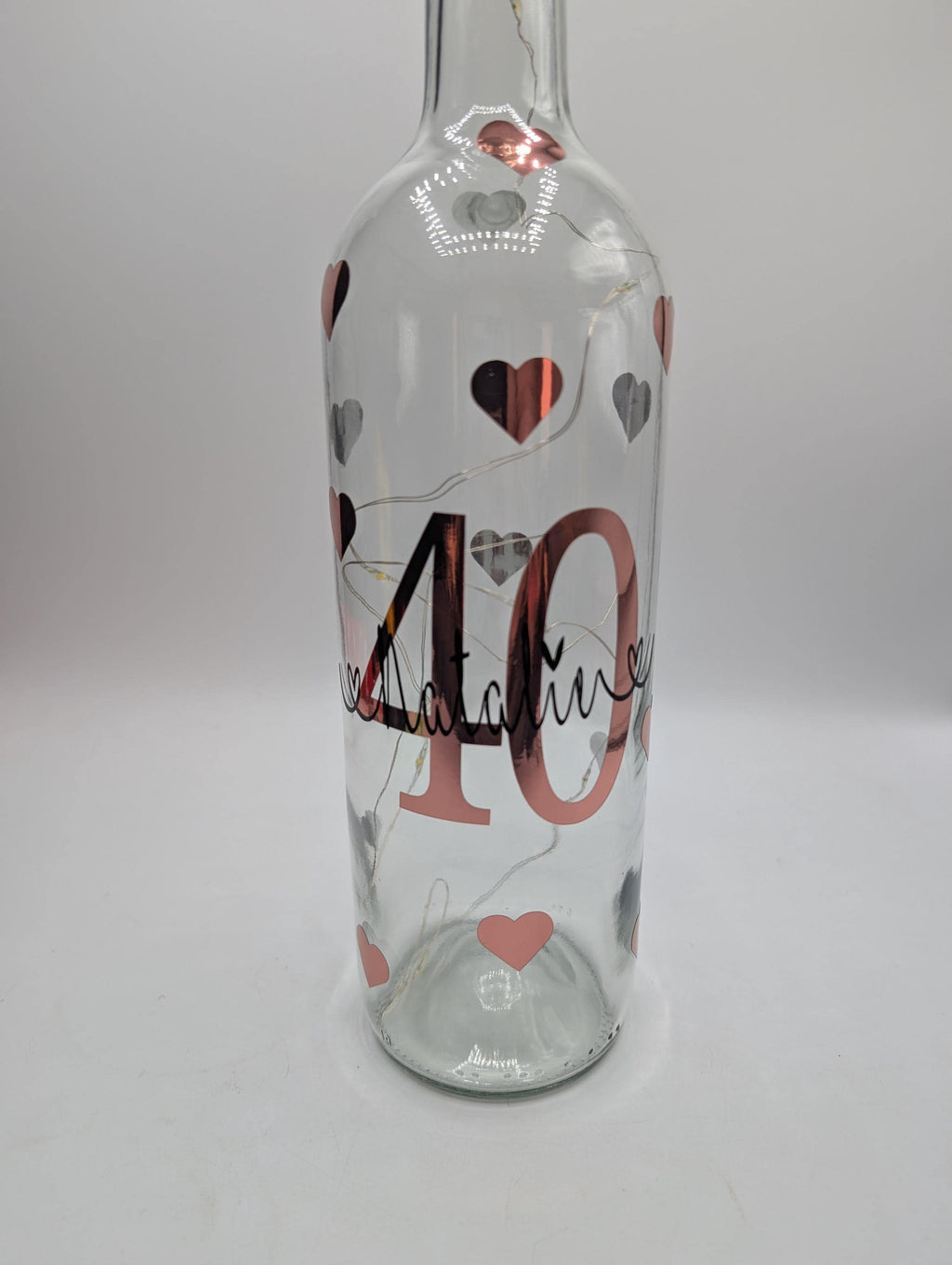 Personalised 40th Light Up Bottle, 40th Milestone Birthday, 40 Gift for her, Special 40th Birthday, 40th Birthday Present, Special 40th Gift