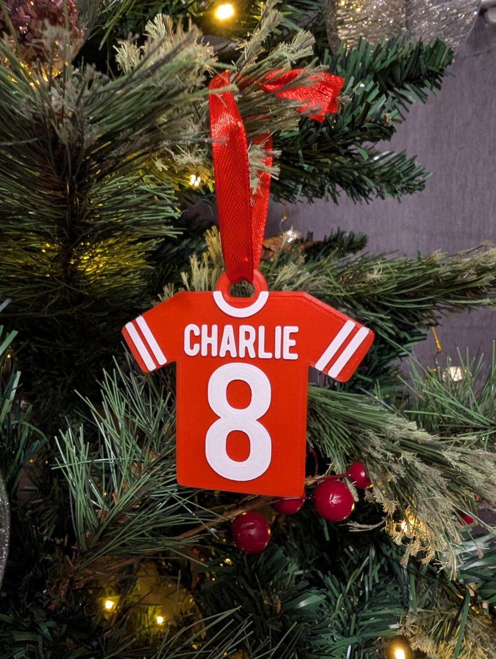 Personalised Football Shirt Bauble, Soccer Christmas, Football Party Bag Fillers, Football Team Decorations, Football Gift,  Football Favour