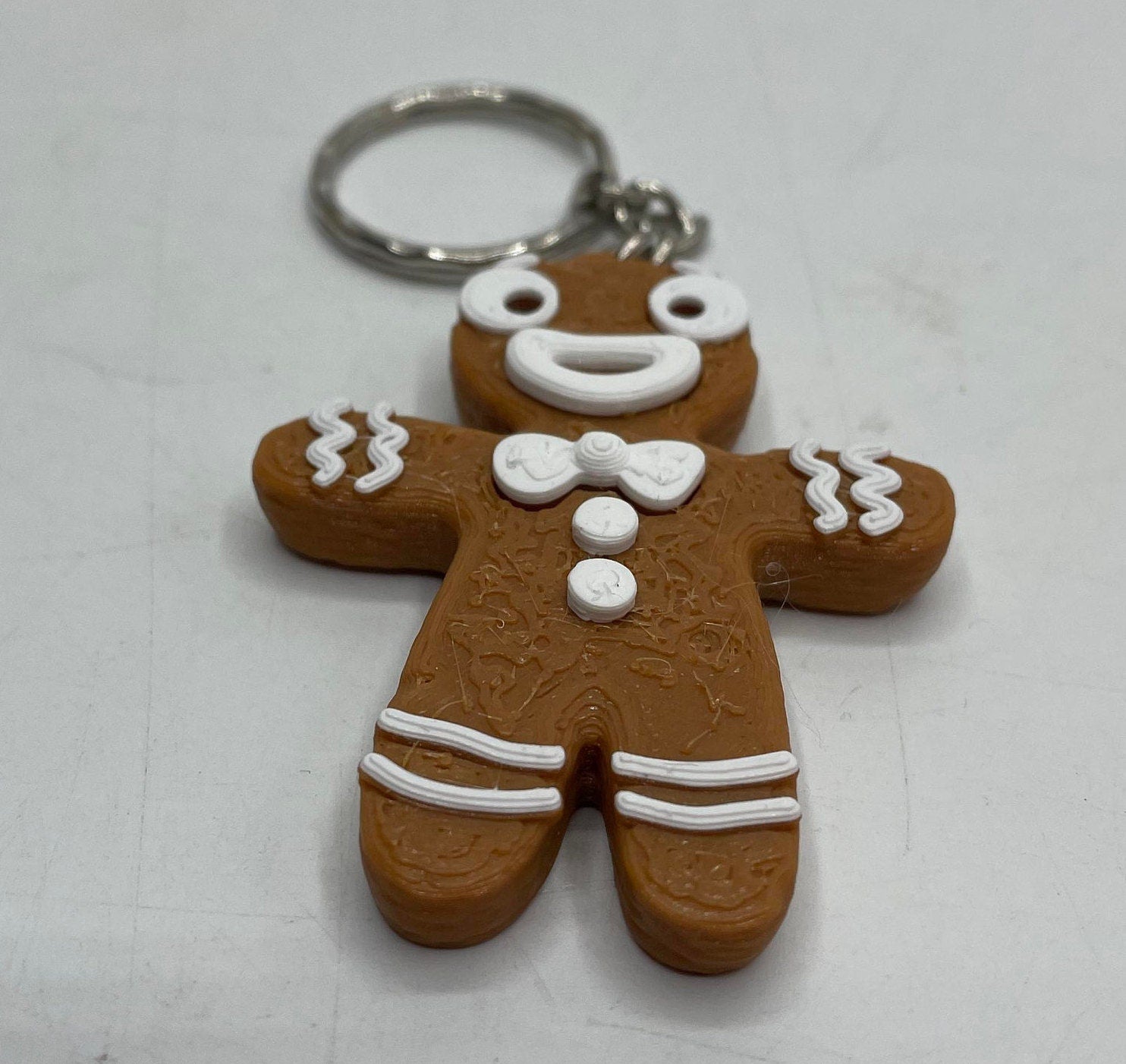 Gingerbread Man Keychain / Cute Gingerbread Man Keyring / Gingerbread Bag Tag Charm / Gingerbread Keyring Stocking Filler / Christmas Gift