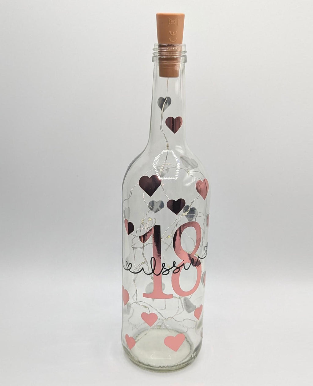 Personalised Star Light Up Bottle, Light Up Bottle, Milestone Birthday, Gift for her, Special Birthday Gift, 18th Gift, 21st Gift, 30th Gift