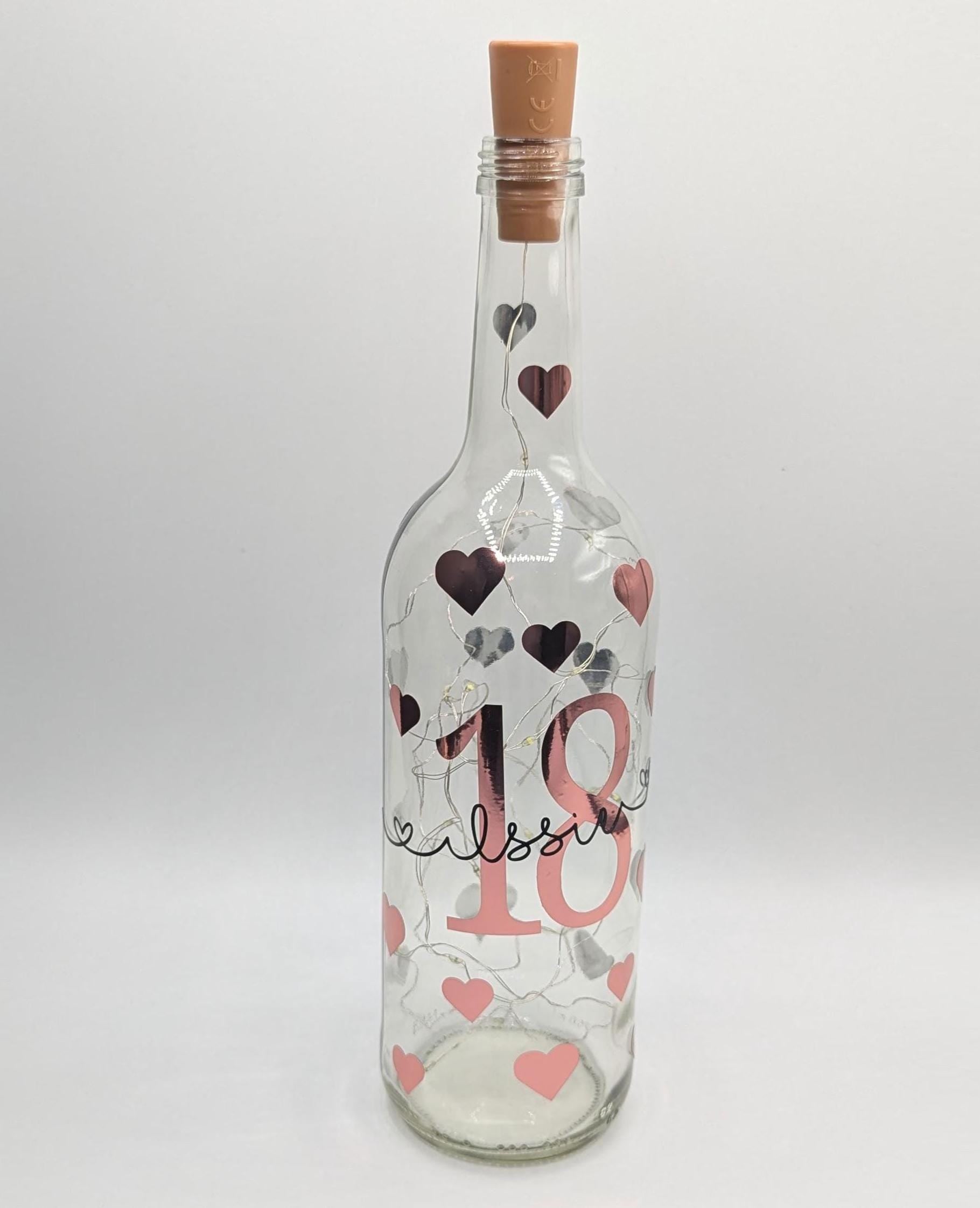 Personalised Star Light Up Bottle, Light Up Bottle, Milestone Birthday, Gift for her, Special Birthday Gift, 18th Gift, 21st Gift, 30th Gift