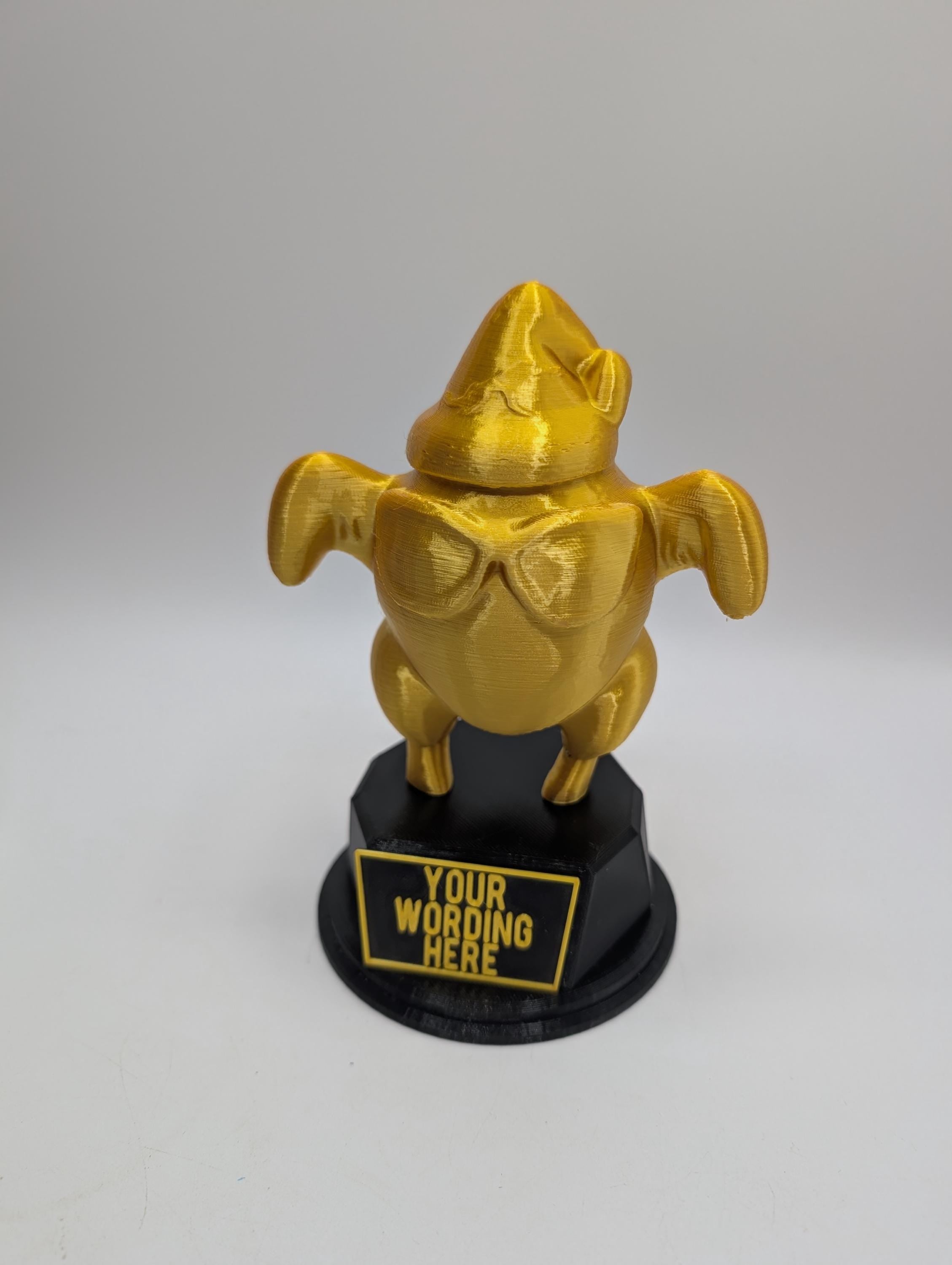 Personalised Christmas Turkey Trophy, Christmas Turkey With Hat & Sunglasses, Custom Trophy, Biggest Turkey Award, Office Turkey Award Gift