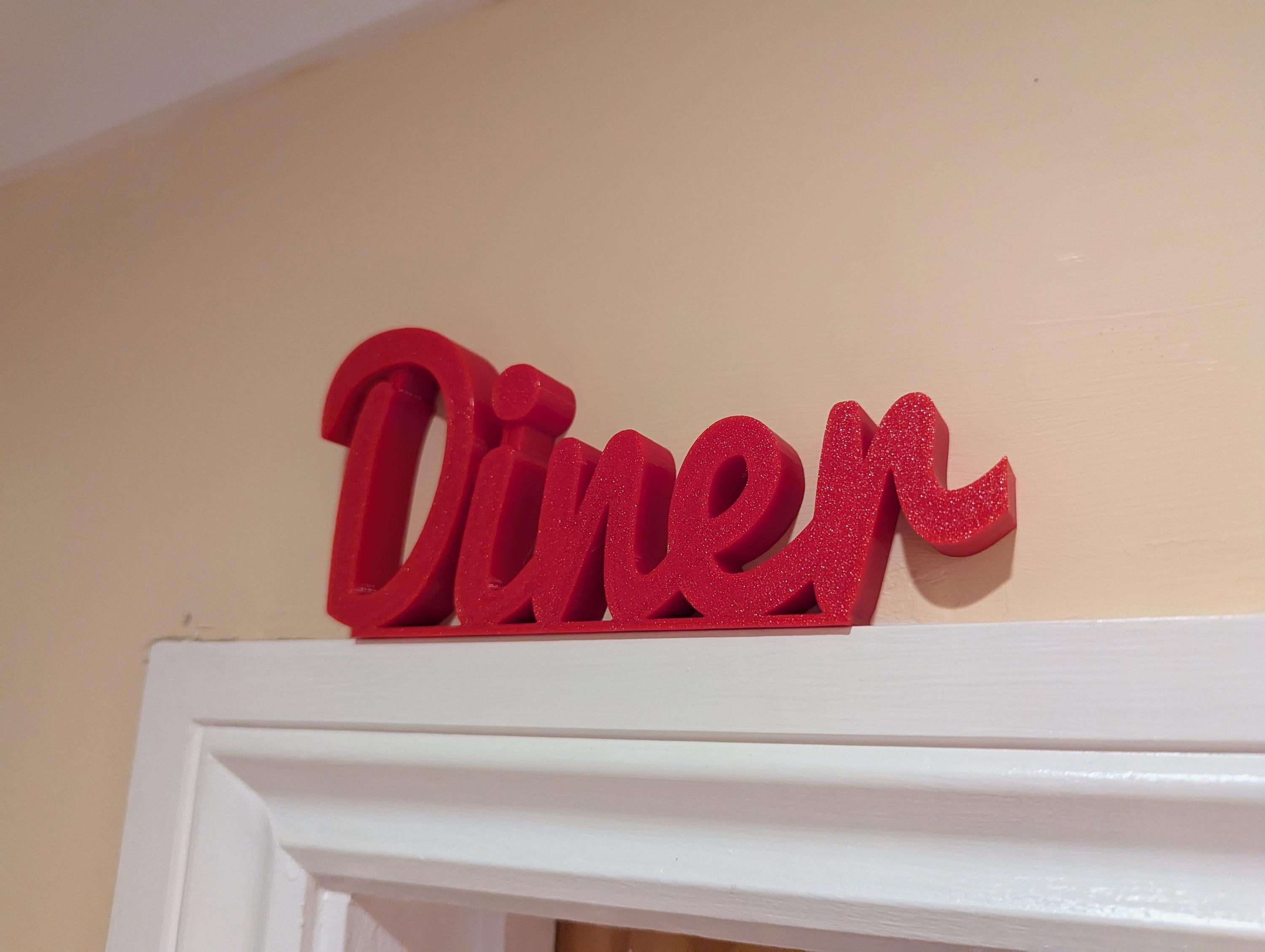 Diner Door Sign, Room Door Sign, Custom Door Sign, Door Topper, Home Decor, Dining Room Sign, Hallway Door Frame Art, Diner Novelty Sign