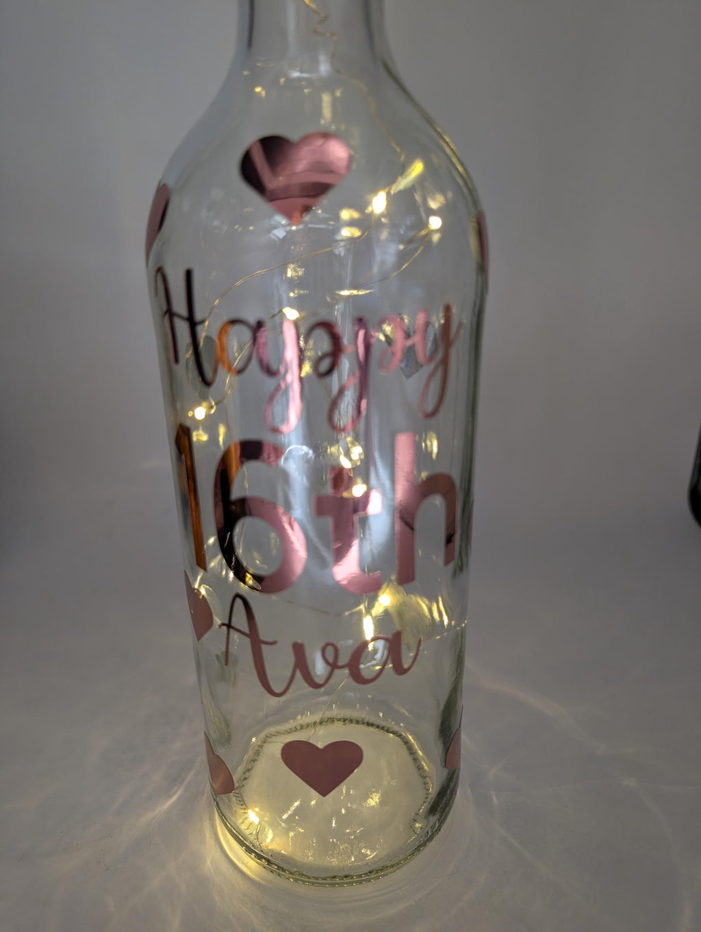 Personalised Light Up Bottle, Milestone Birthday Gift, Sweet 16th Gift, Special 18th Keepsake, 30 Today, 40th Present