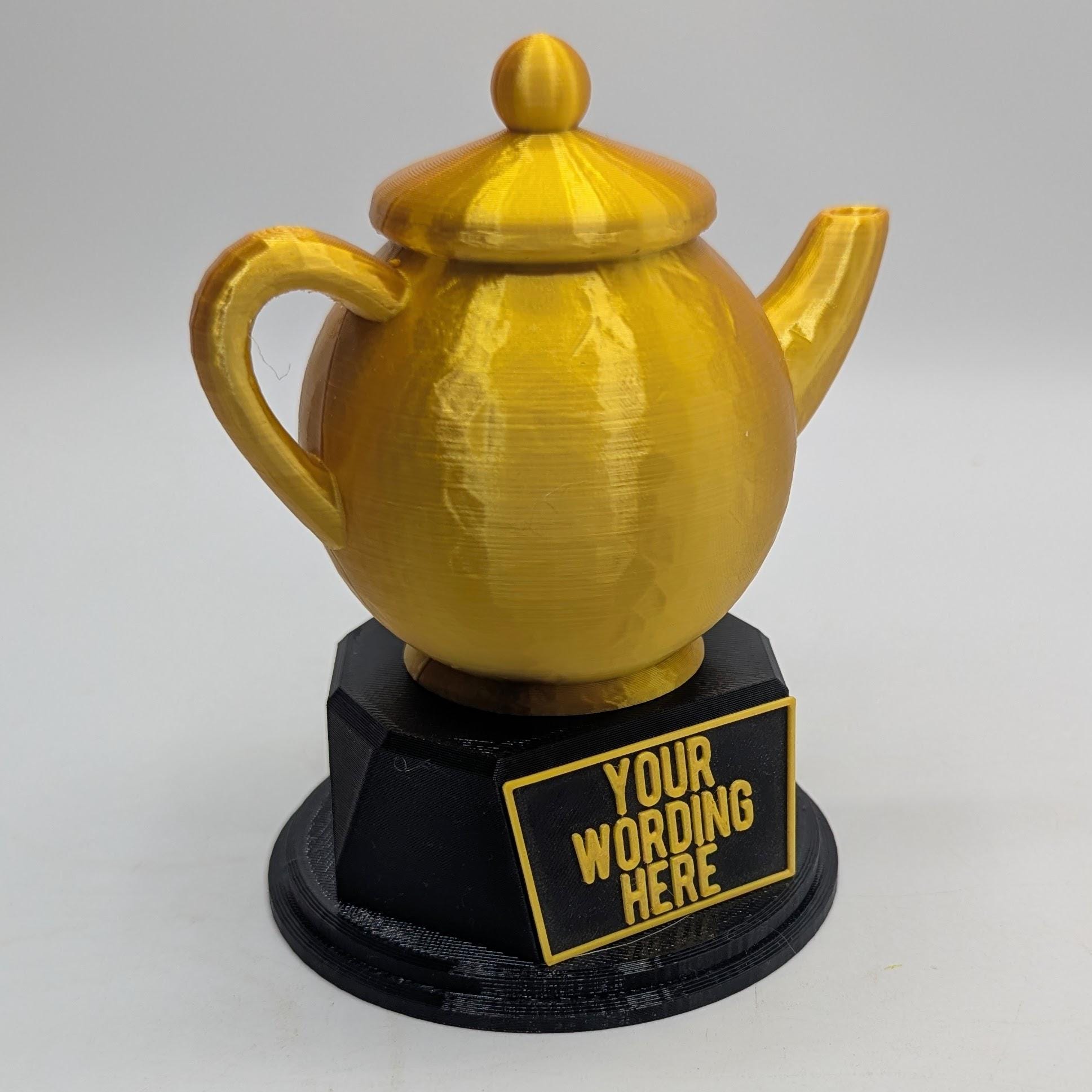 Personalised Tea Pot Trophy, Tea Pot Shape Gift, Tea Lover Award, Tea Drinker Gift, Custom Award, Builders Tea Award, Best Tea Award Gift