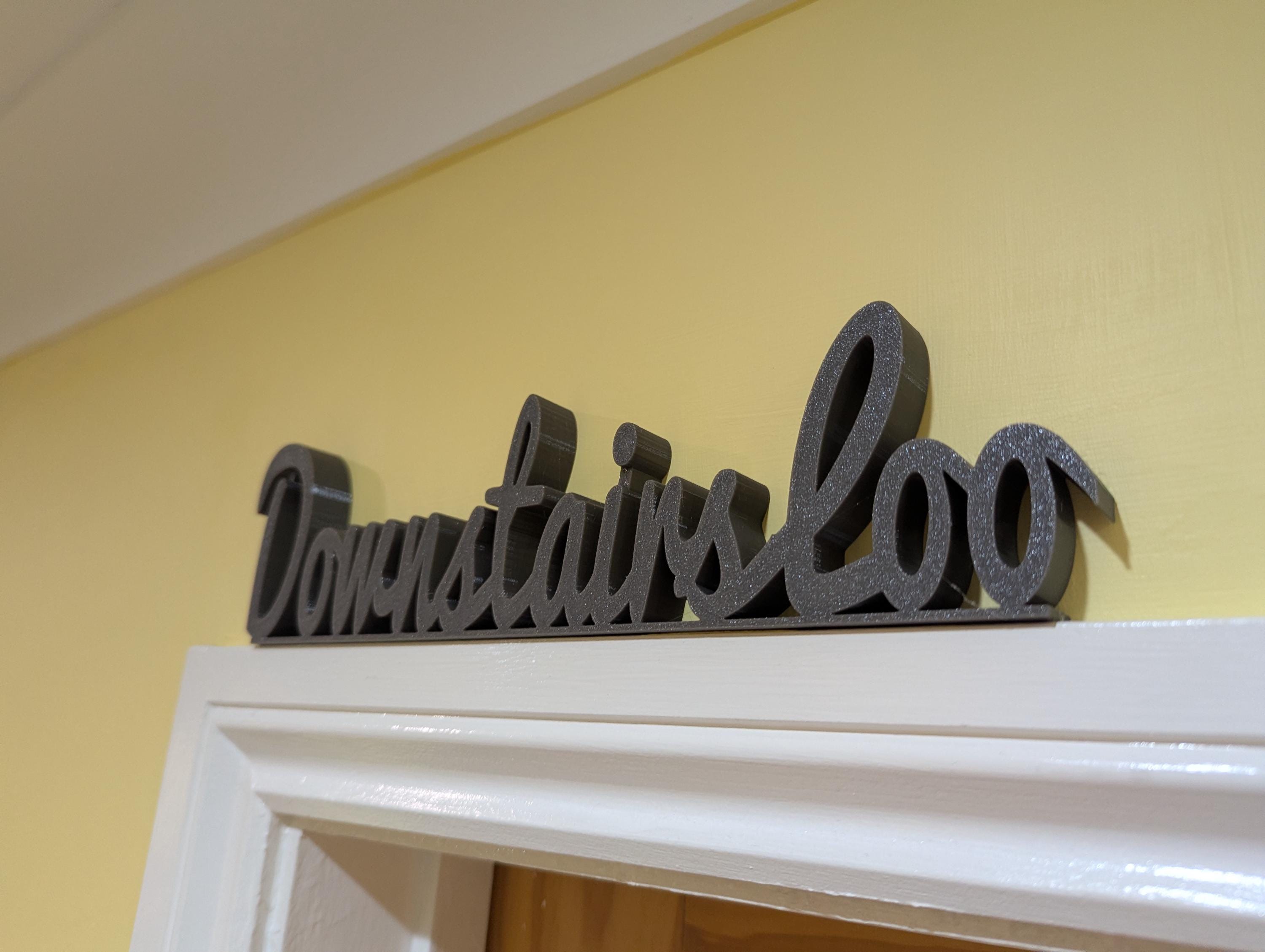 Downstairs Loo Door Sign, Toilet Door Topper, Toilet Door Sign, Bathroom Door Sign, Custom Door Sign, Restroom Door Sign, Quirky Door Sign