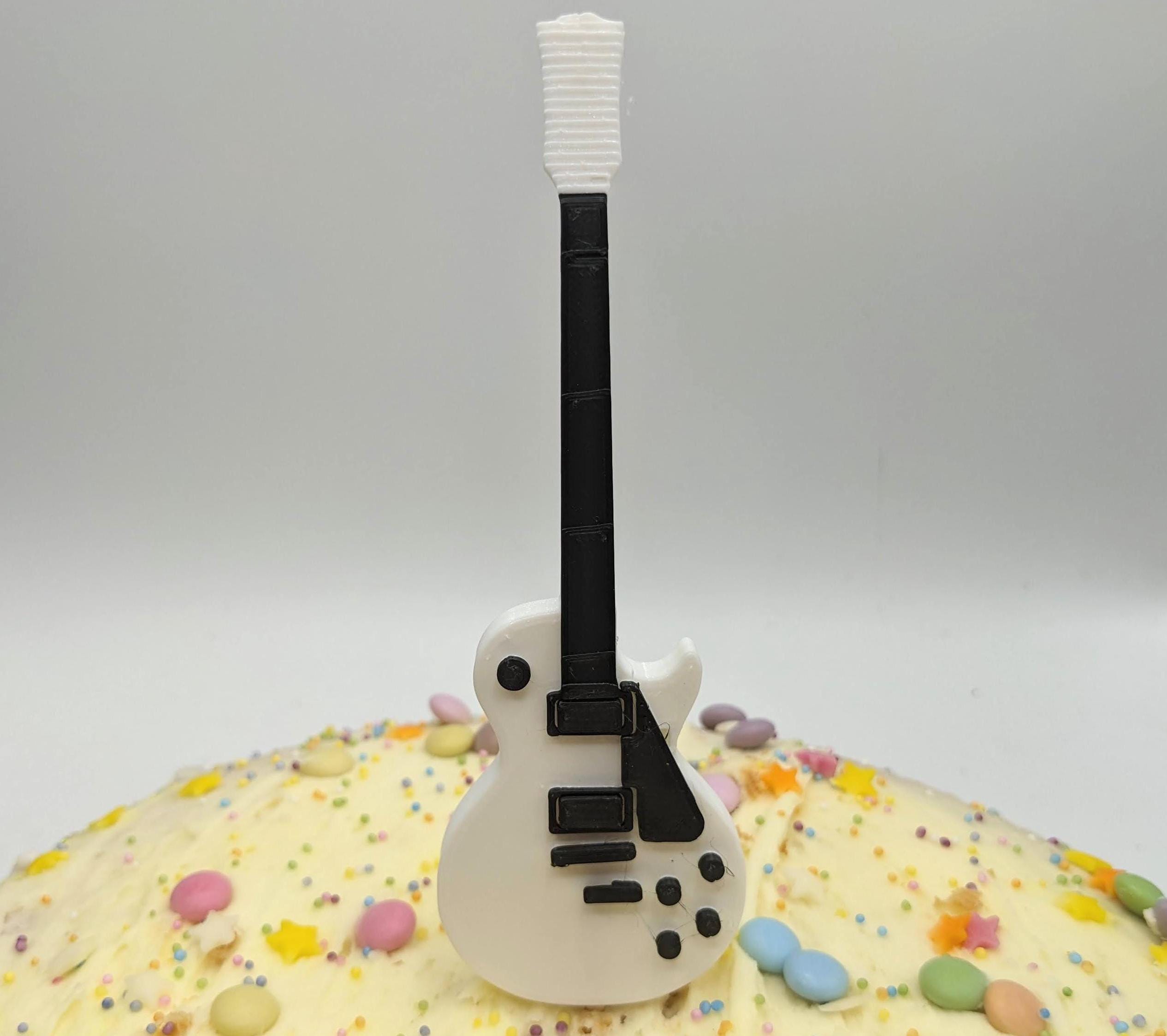 Electric Guitar Les Paul Cake Topper / Guitarist Cake Topper / Electric Guitar Cake Topper / Gift for Guitarist Birthday /Music Teacher Cake