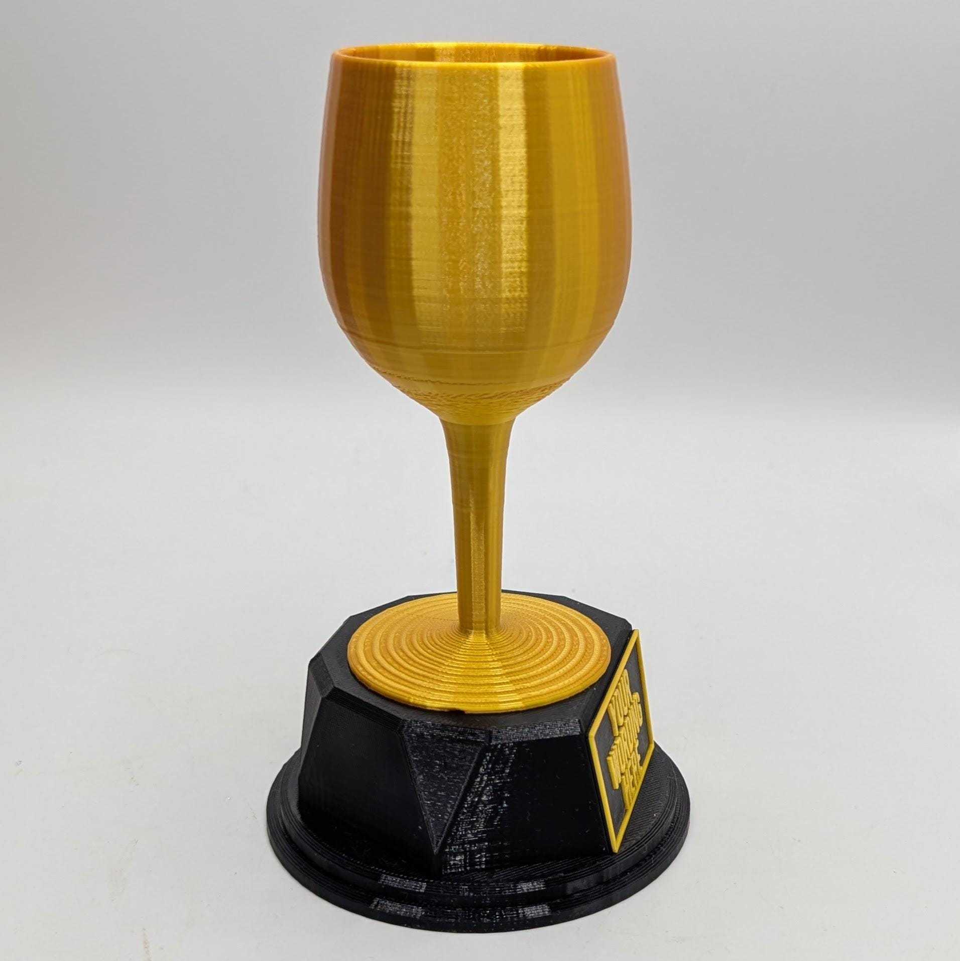 Personalised Wine Glass Trophy, Best Wine Trophy, Wine Lover Trophy, Novelty Office Trophy, Biggest Drinker Award, Custom Trophy Wine Award