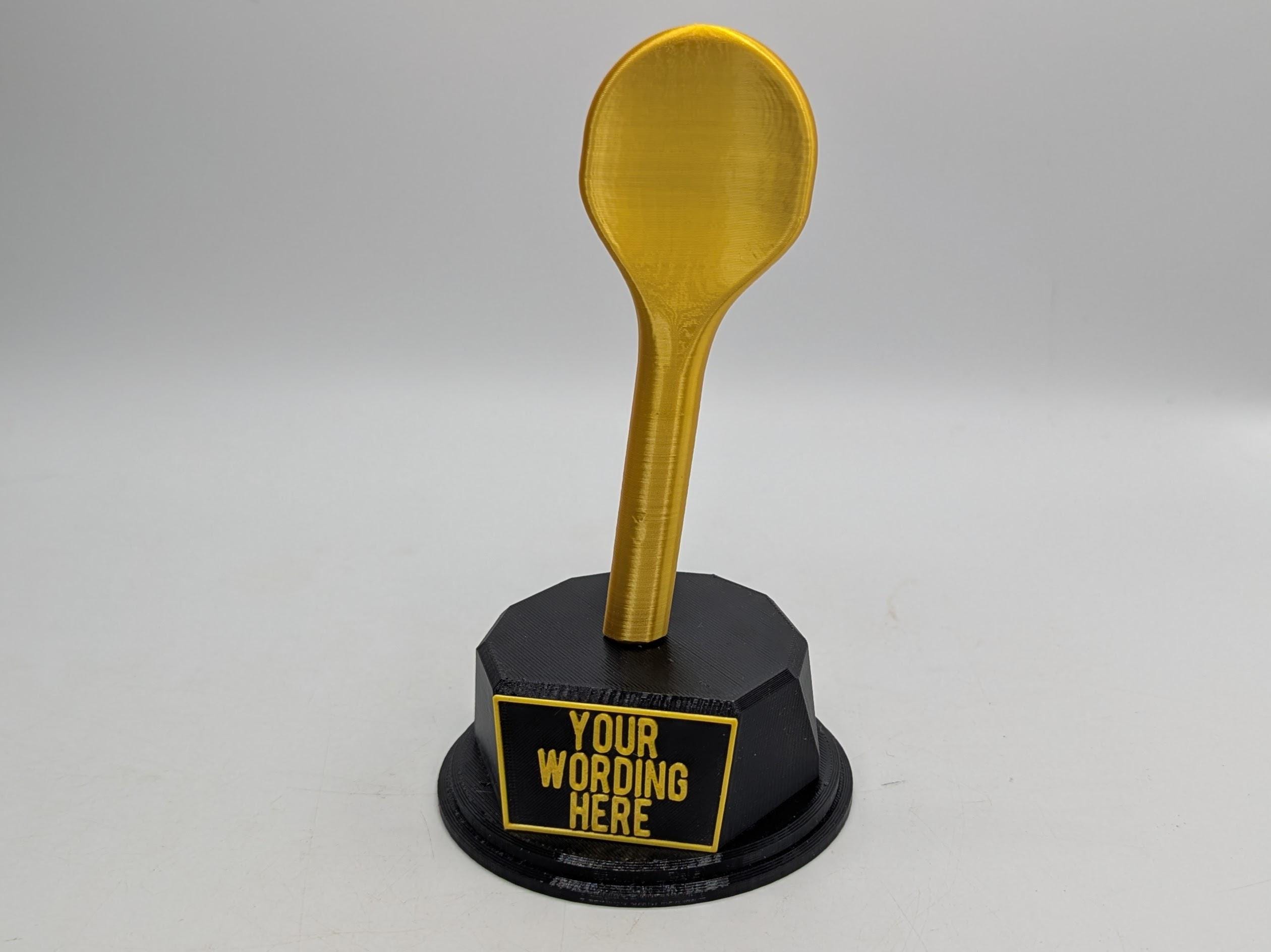 Personalised Wooden Spoon Trophy, Last Prize Trophy, Loser Award, Custom Trophy, Office Trophy, Golden Spoon Trophy, Spoon Award, Spoon Gift