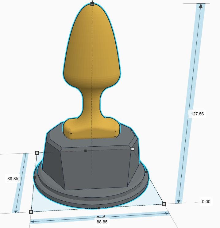 Personalised Butt Plug Trophy, Bum Plug Trophy, Bottom Award, Funny Bottom Trophy, Custom Trophy, Golden Butt Plug Award, Novelty Butt Plug