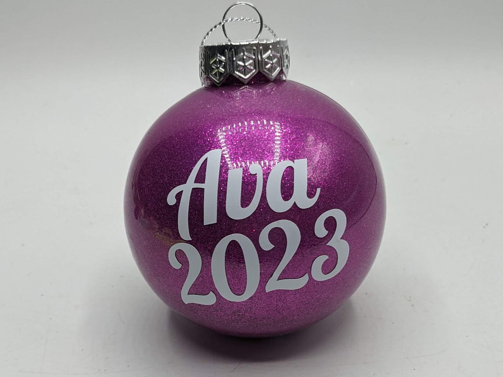 Personalised Glitter Bauble, Name & Date Bauble, Personalised Bauble, Tree Personalised Decor, Personalised Christmas Gift, First Christmas