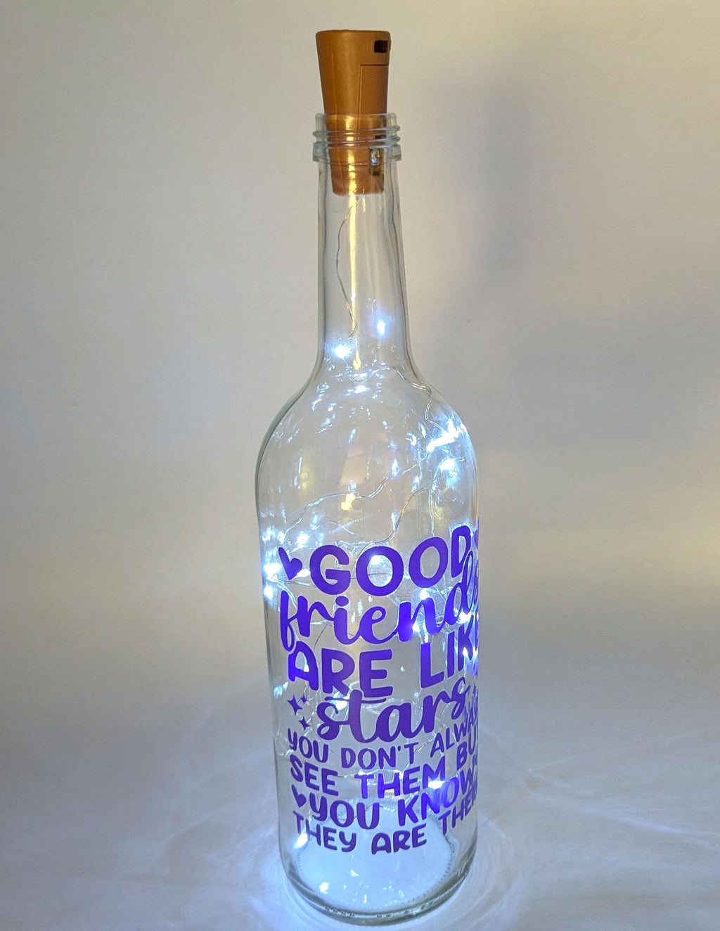 Friends Light Up Bottle, Best Friend Gift, Gift for Friend for Birthday, Friend Keepsake, Special Present for Friend, Special Friend Gift