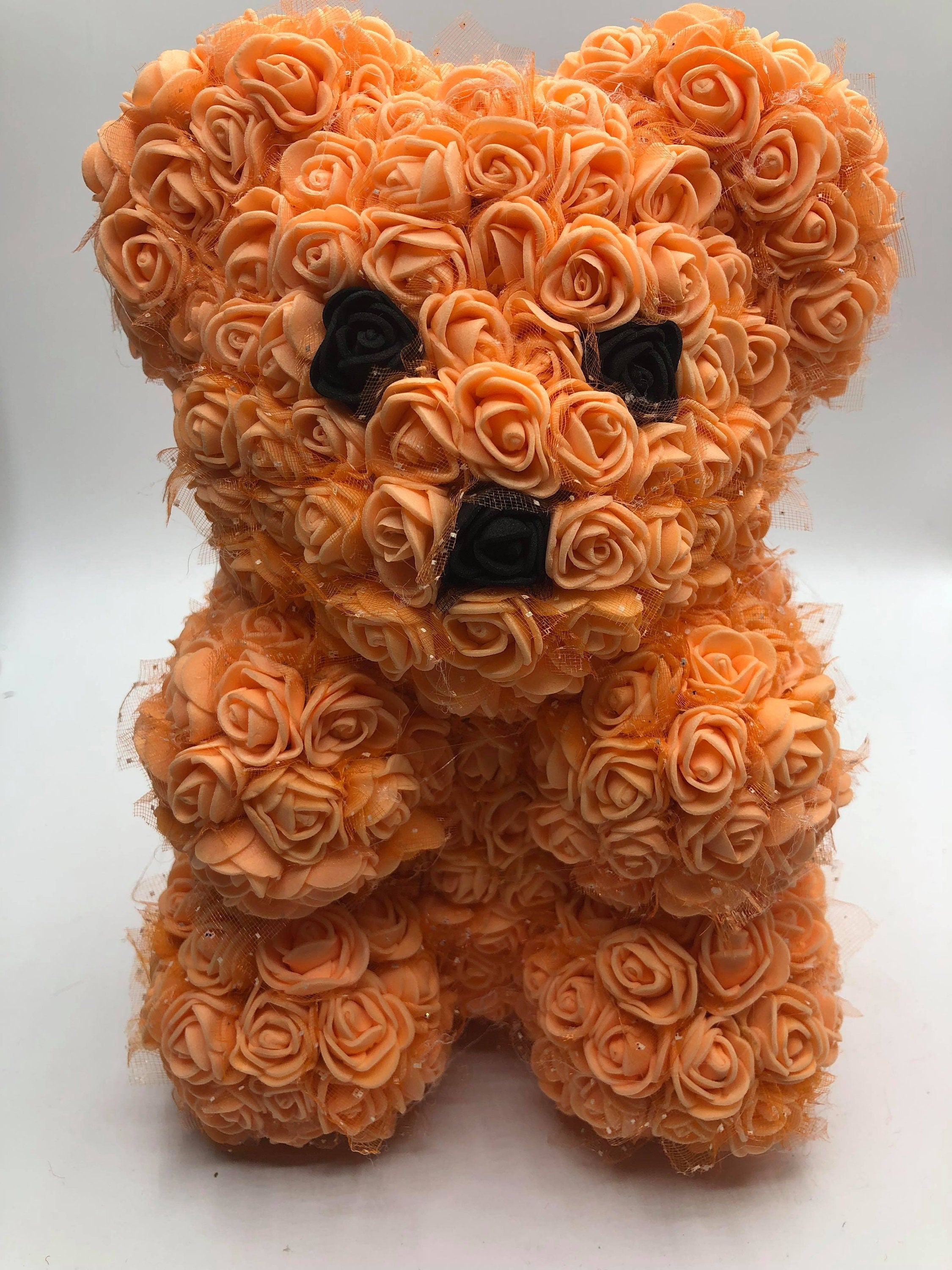 Personalized Handmade Rose Flower Bear, Anniversary Gift