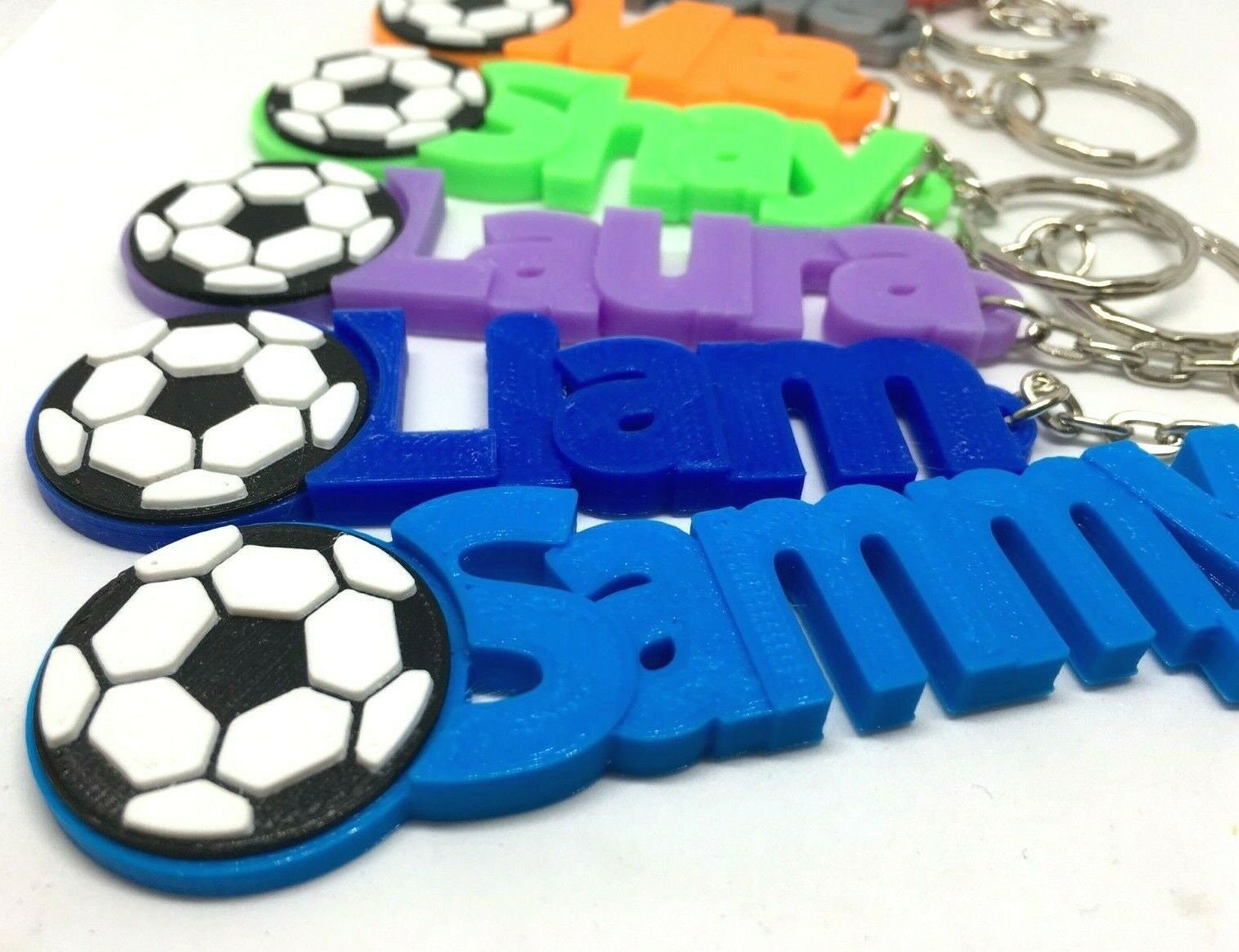 Boys Personalised Football Keyring, Soccer Keyring, Football Party Bag, Football Team Bag Tag, Football Gift, Football Favour, Under 5 Pound
