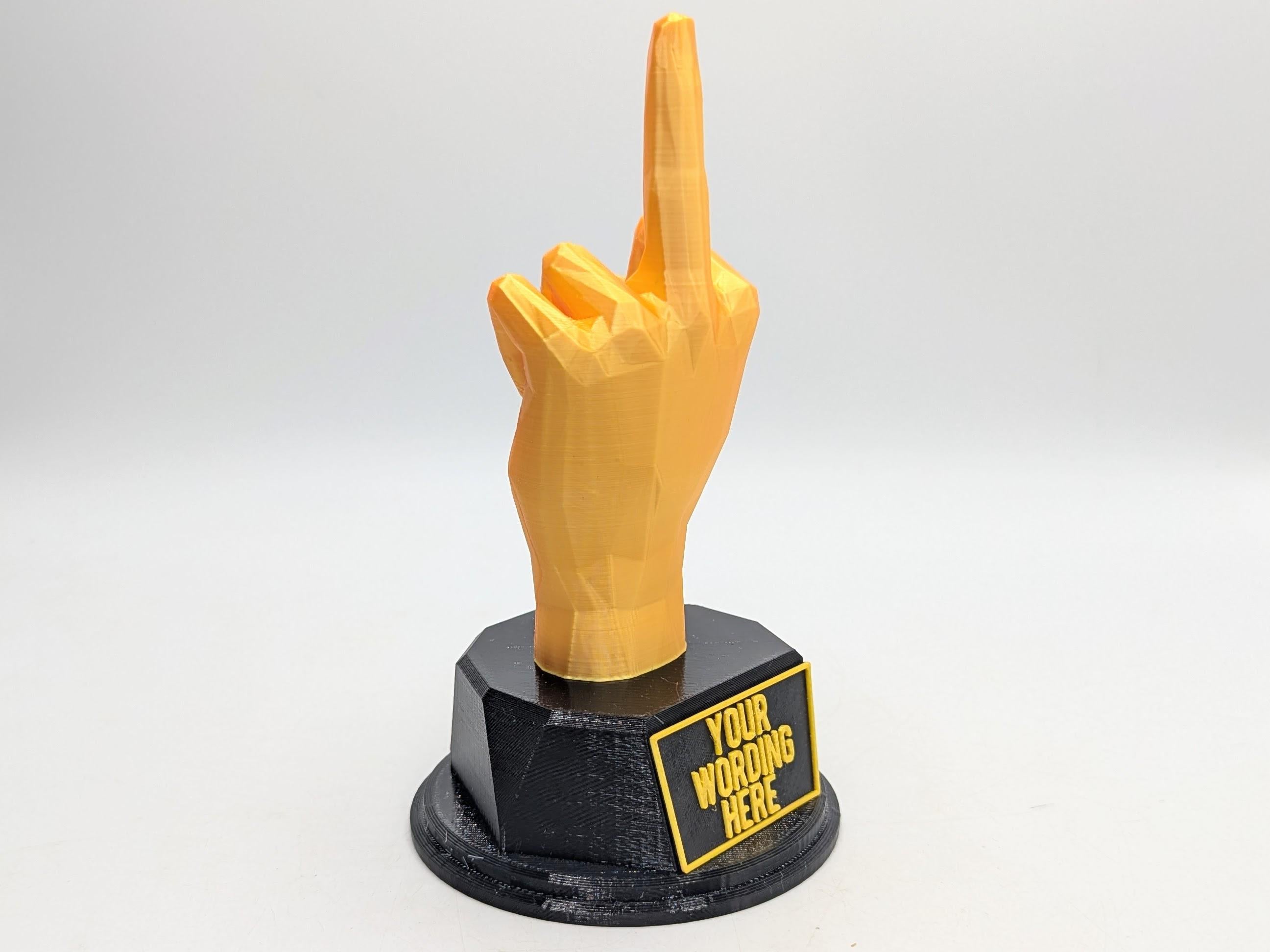Personalised Middle Finger Trophy, Finger Trophy, Up Yours Award, Joke Middle Finger, Gift for friend Joke Award, Custom Trophy Gift, F Off